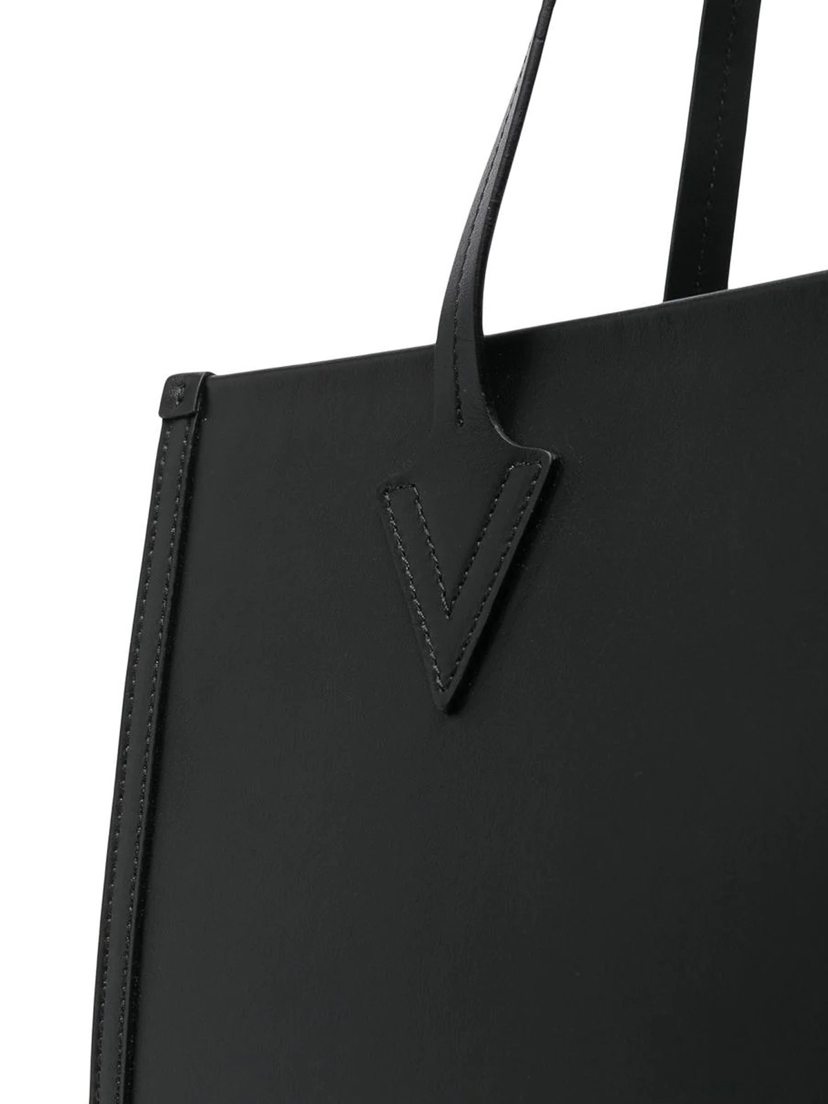 VERSACE LEATHER TOTE BAG WITH V LOGO