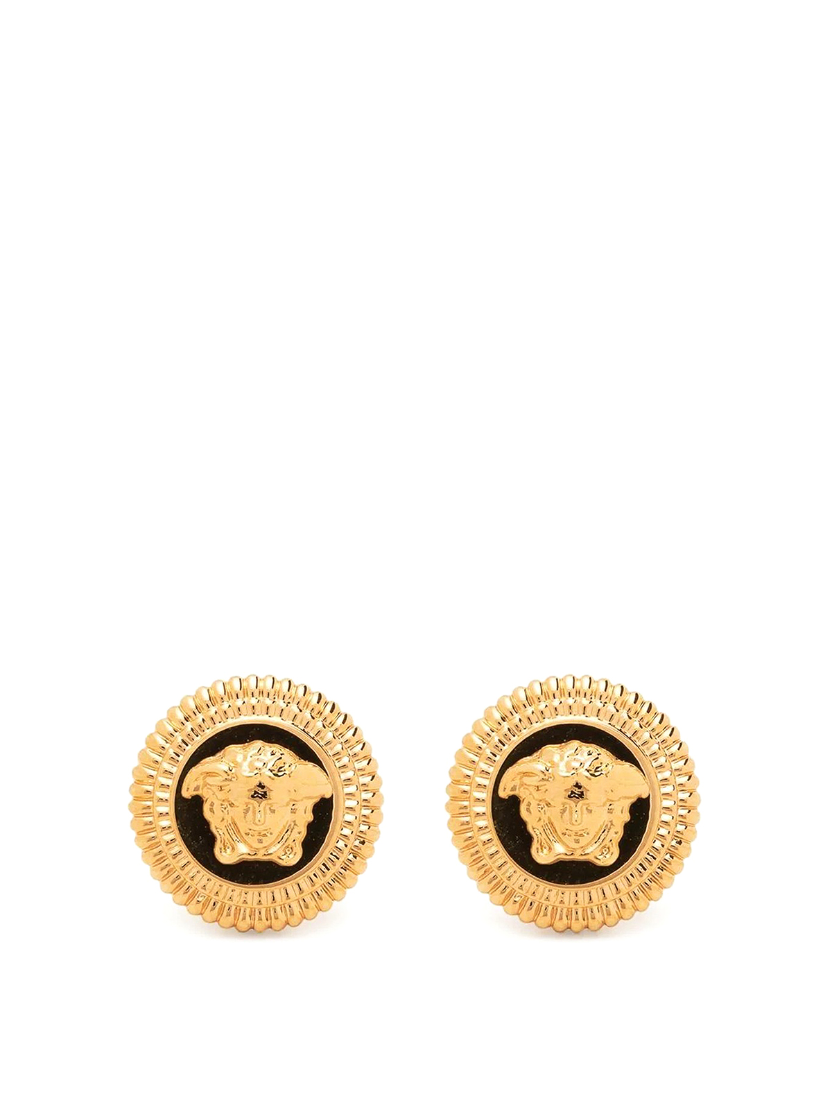 Enamel Medusa Stud Earrings in Gold - Versace