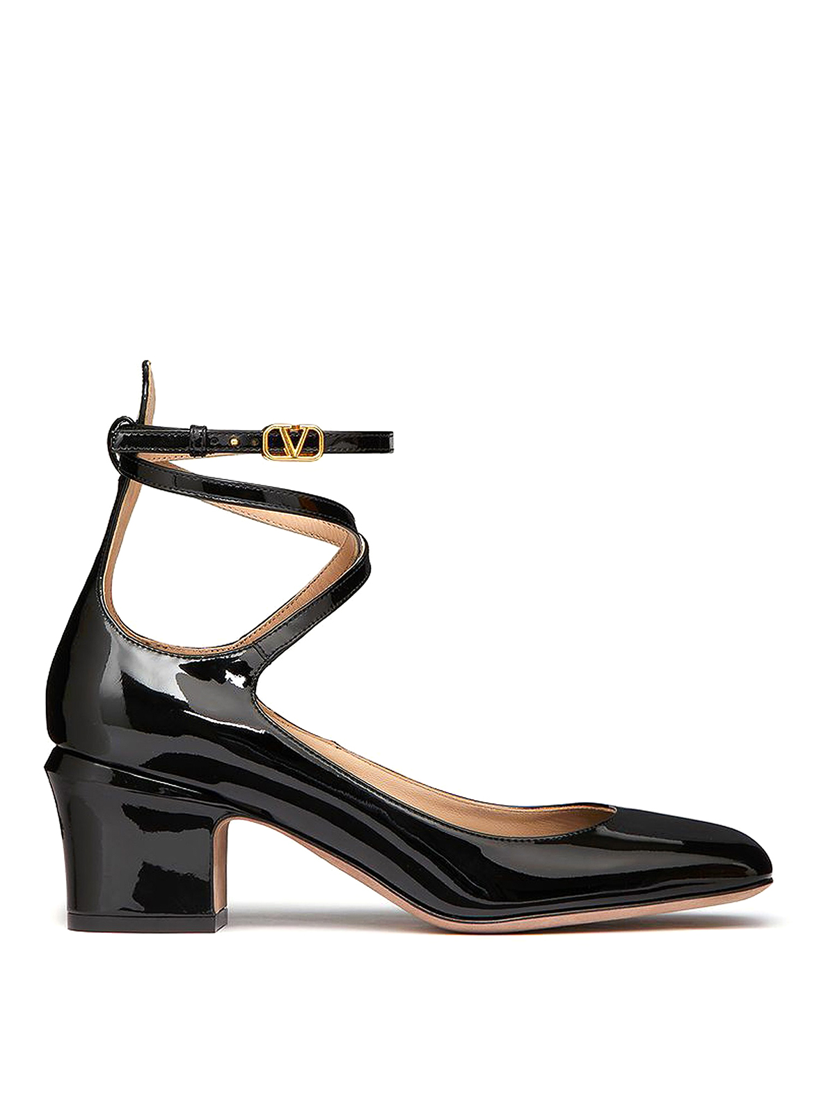 Valentino Garavani Cross-strap Leather Sandals In Negro