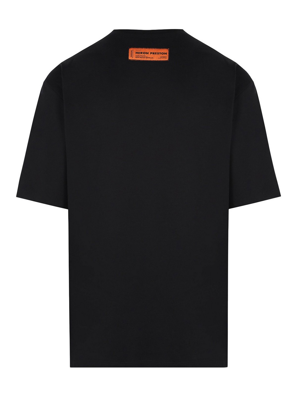 Shop Heron Preston Cotton T-shirt With Front Print And Logo In Black