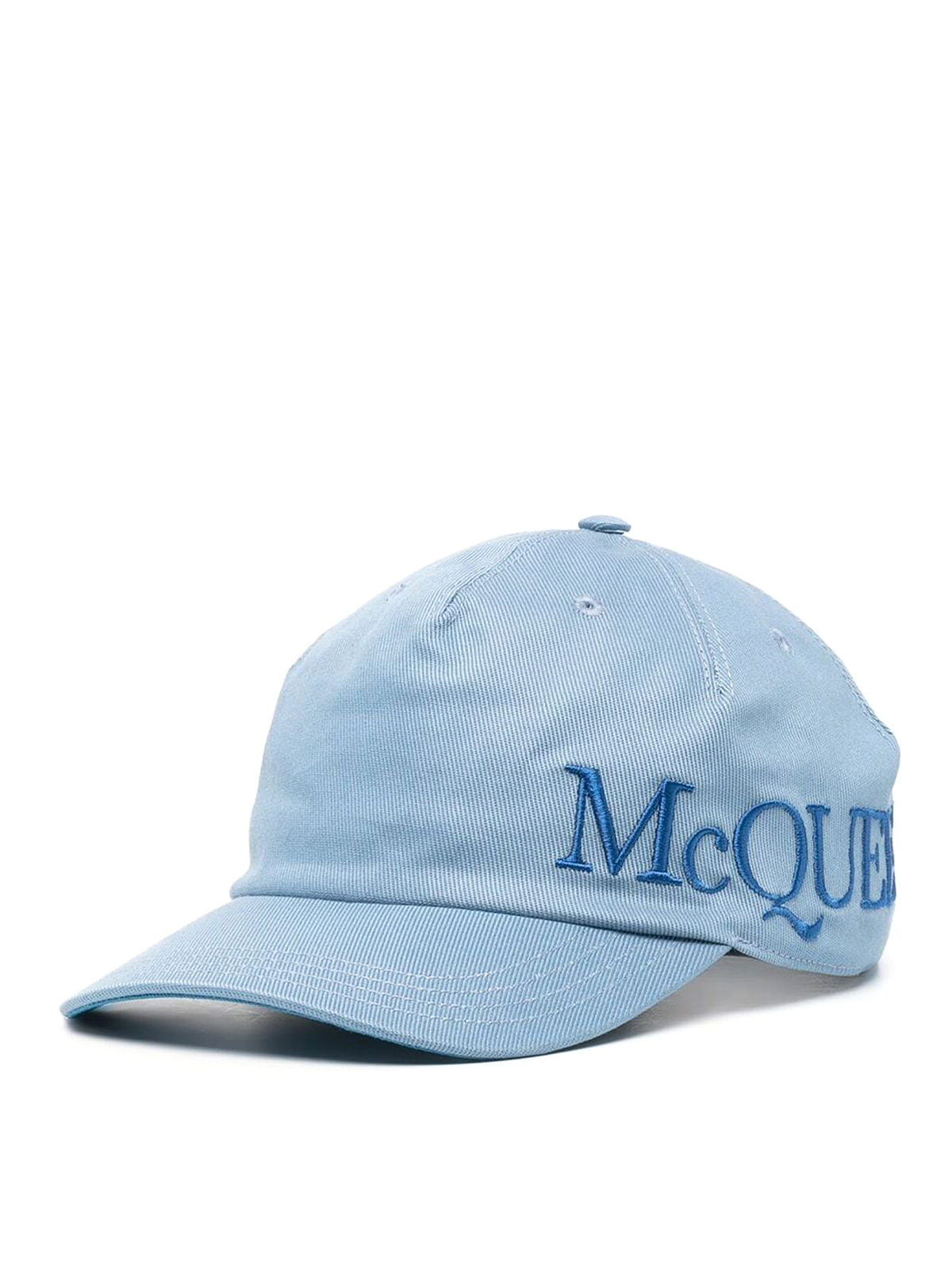Shop Alexander Mcqueen Embroidered-logo Baseball Cap In Blue