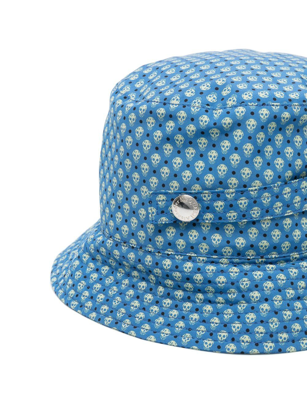 Shop Alexander Mcqueen Skull-print Bucket Hat In Blue