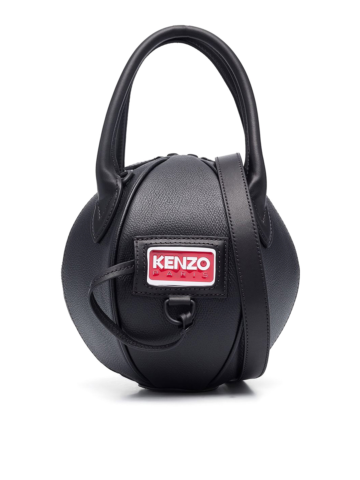 Kenzo Ball-shaped Leather Bag With Logo In Black