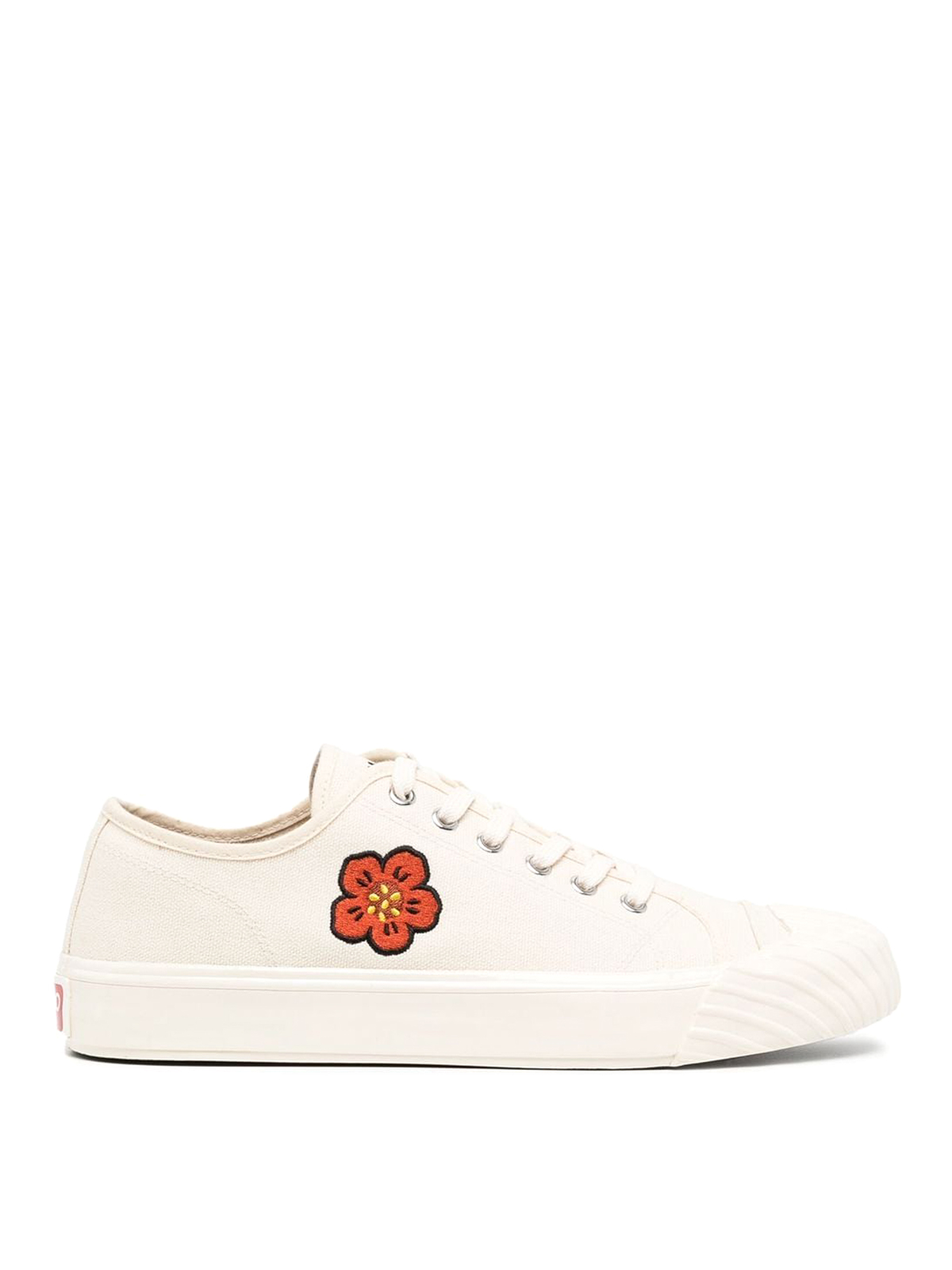 Shop Kenzo Embroidered-motif Canvas Sneakers In White