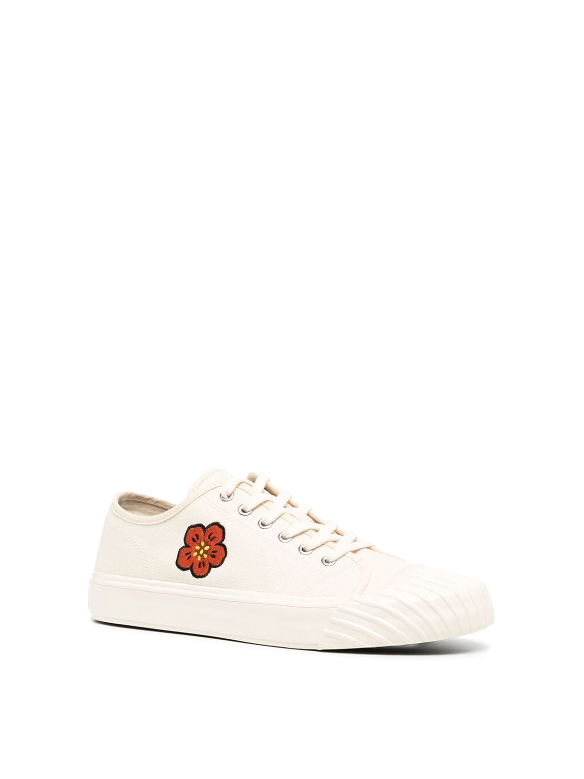Shop Kenzo Embroidered-motif Canvas Sneakers In White