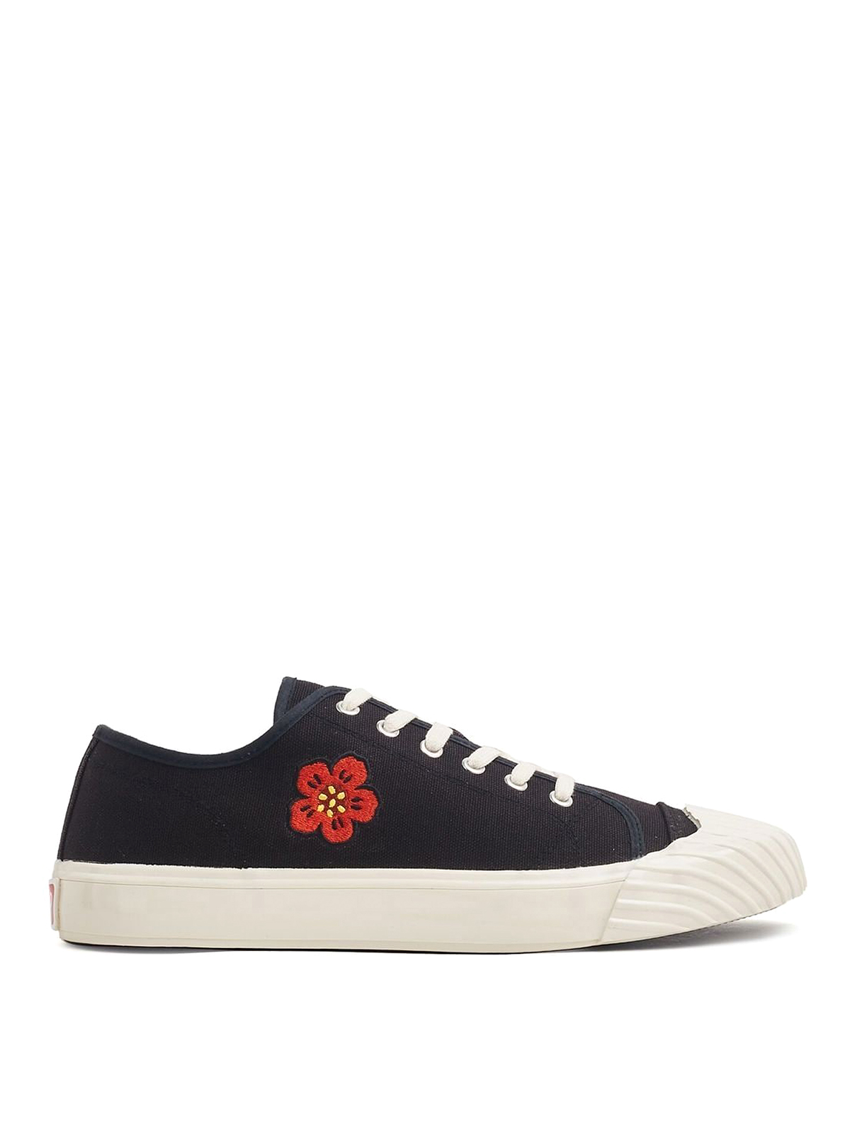 Kenzo Embroidered-motif Canvas Trainers In Black