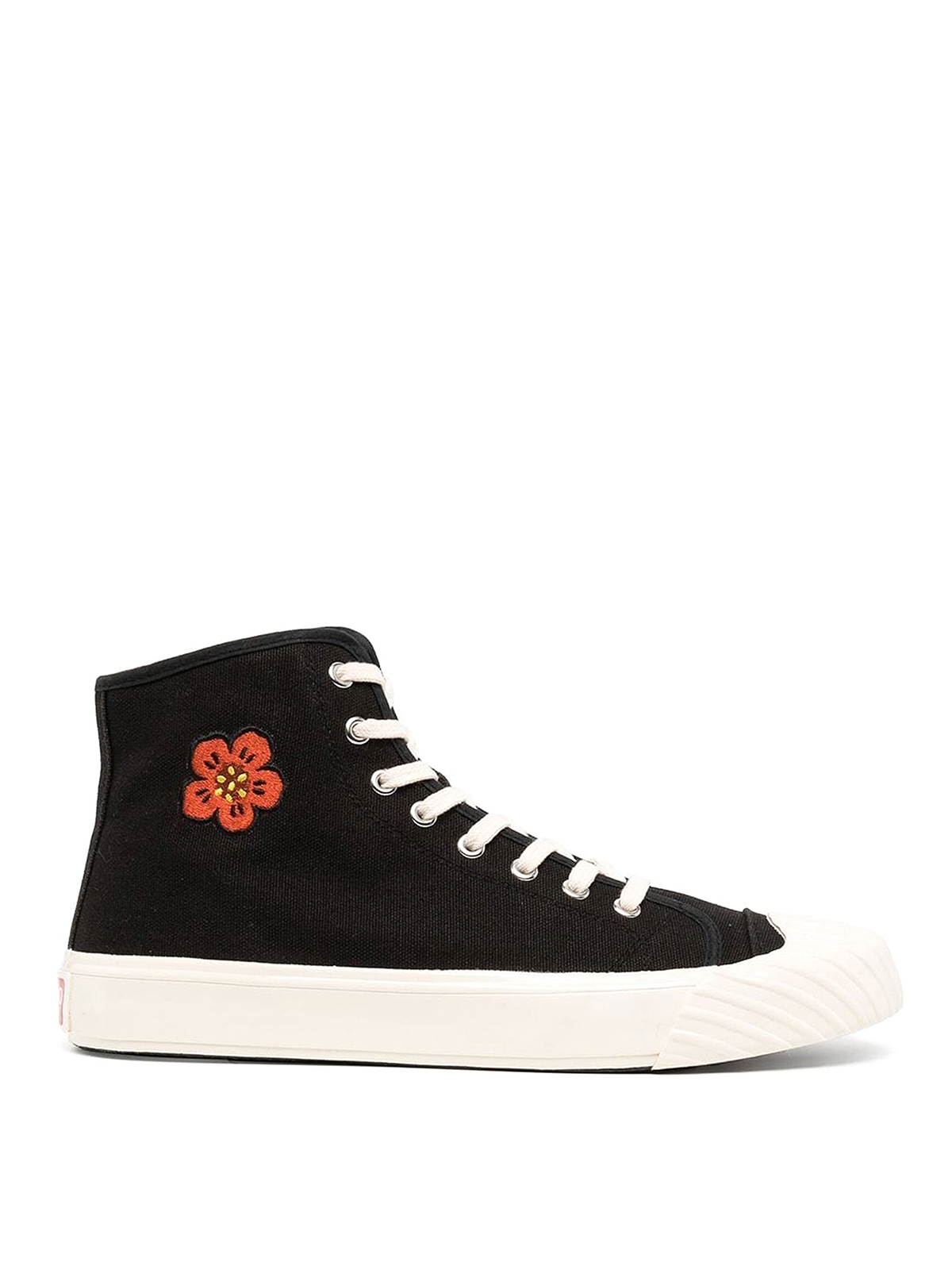 Shop Kenzo Embroidered-motif High Canvas Sneakers In Black