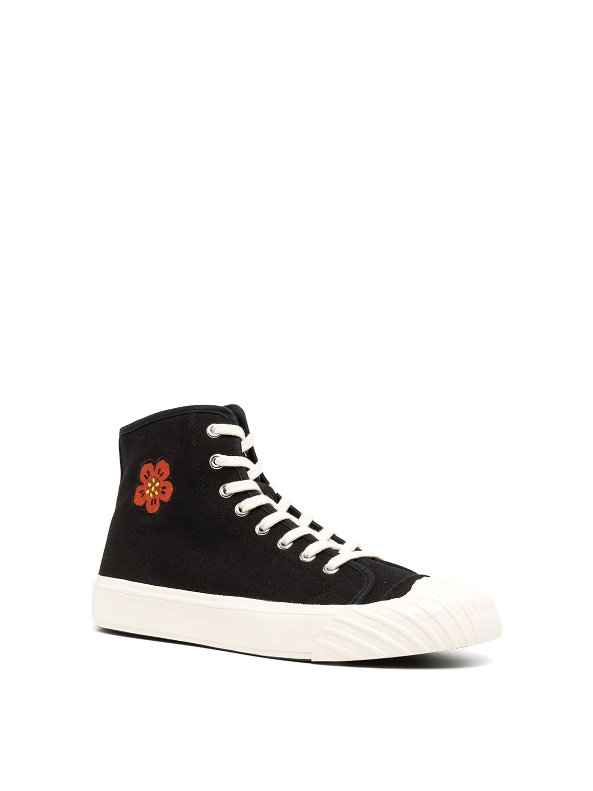 Shop Kenzo Embroidered-motif High Canvas Sneakers In Black