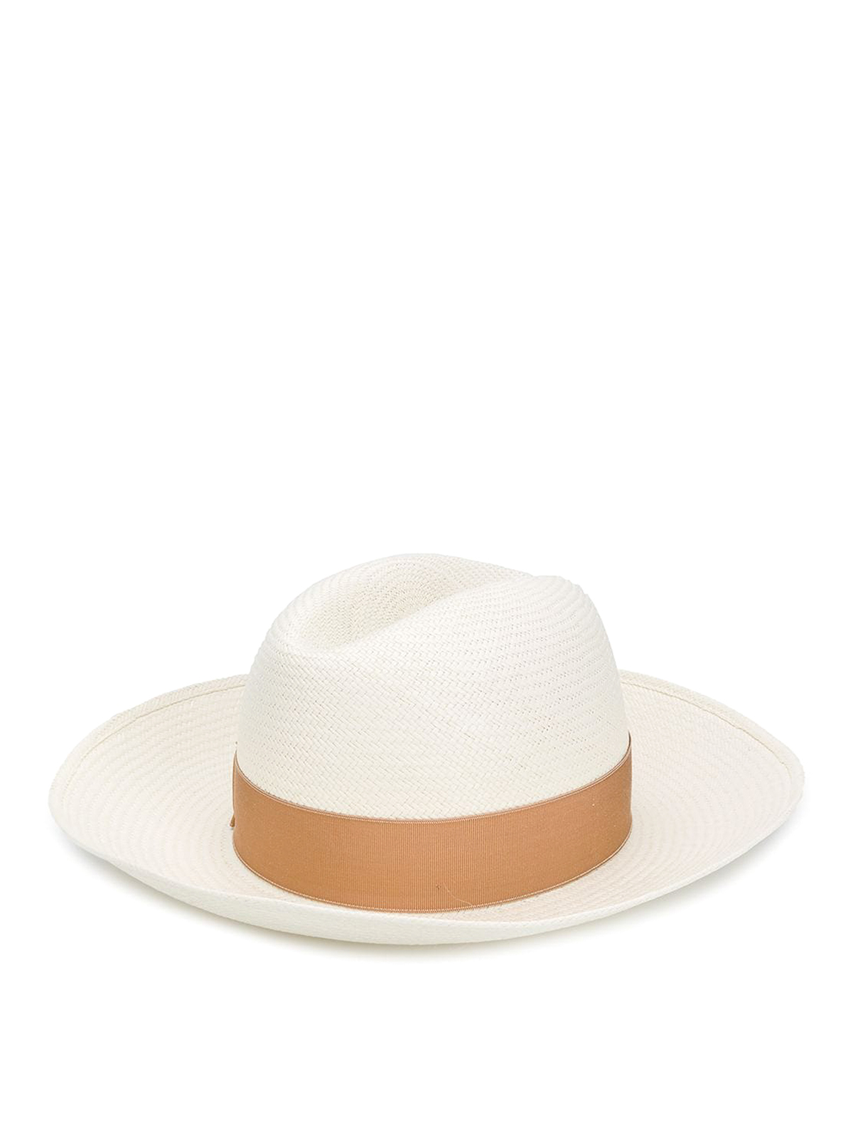 Borsalino Straw Sun Hat With Bow In Crema