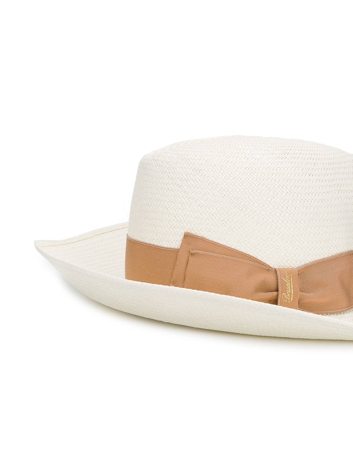 Shop Borsalino Straw Sun Hat With Bow In Crema