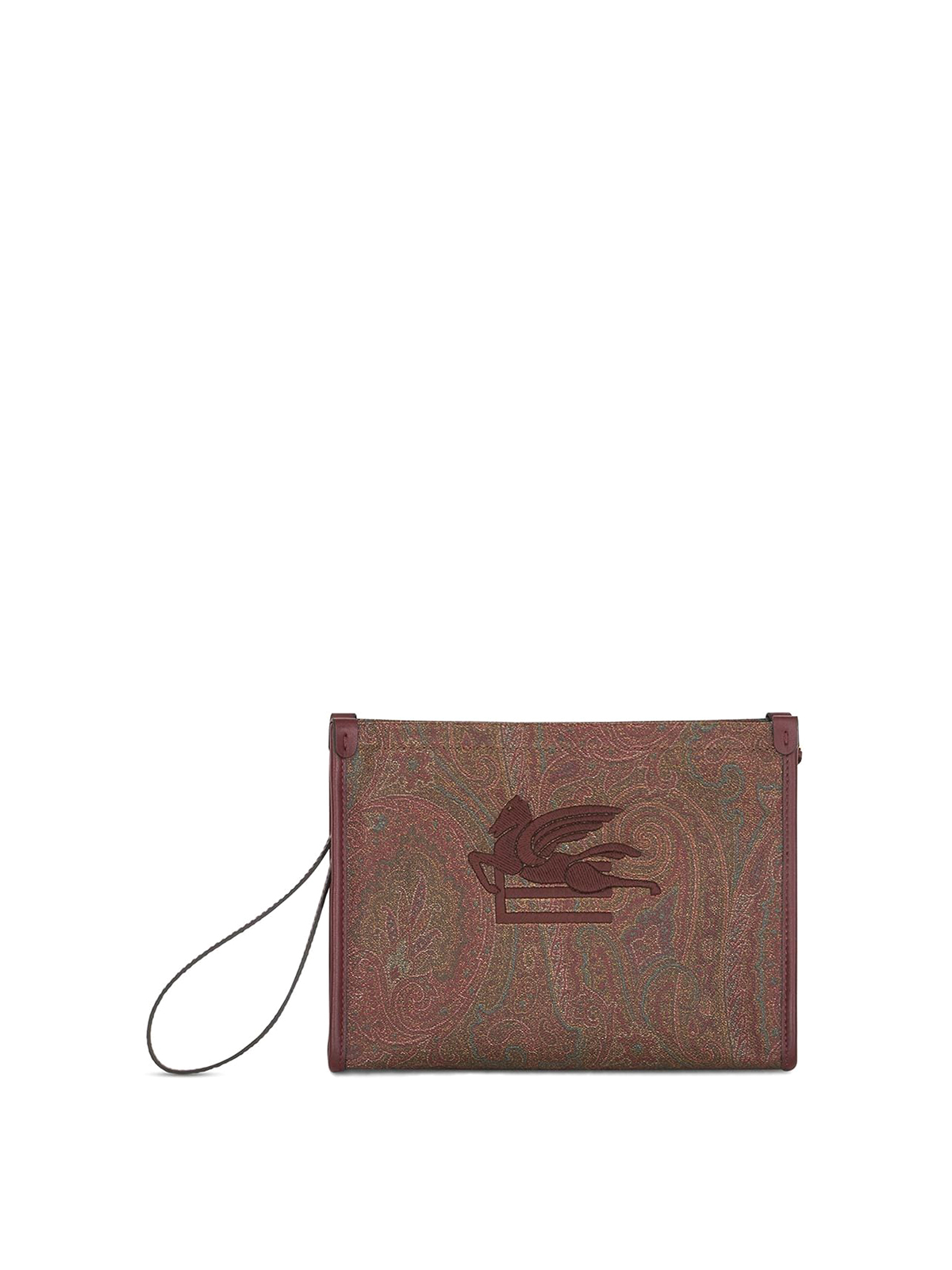 Etro Paisley-print Logo Leather Wallet In Brown
