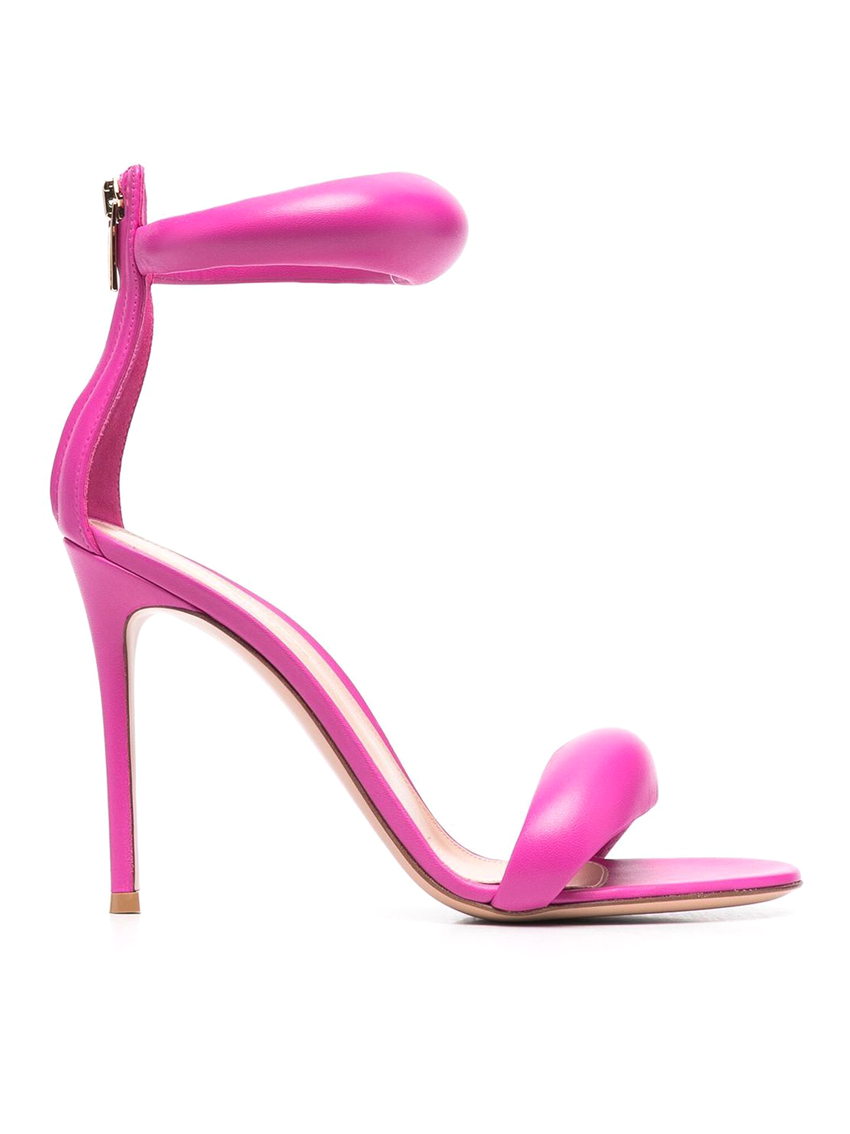 Gianvito Rossi Leather Sandals With Padded Panels In Fuchsia