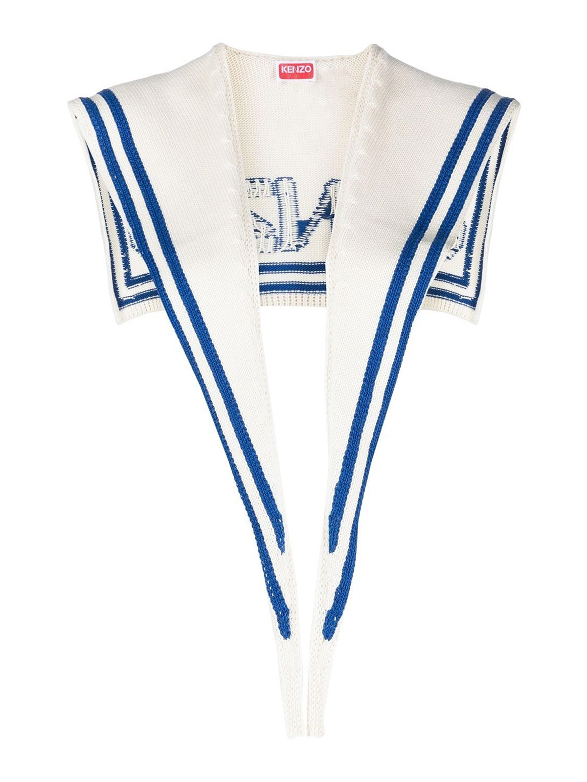 Kenzo Sailor knitted shawls with logo - White | FD58CU170KEA02