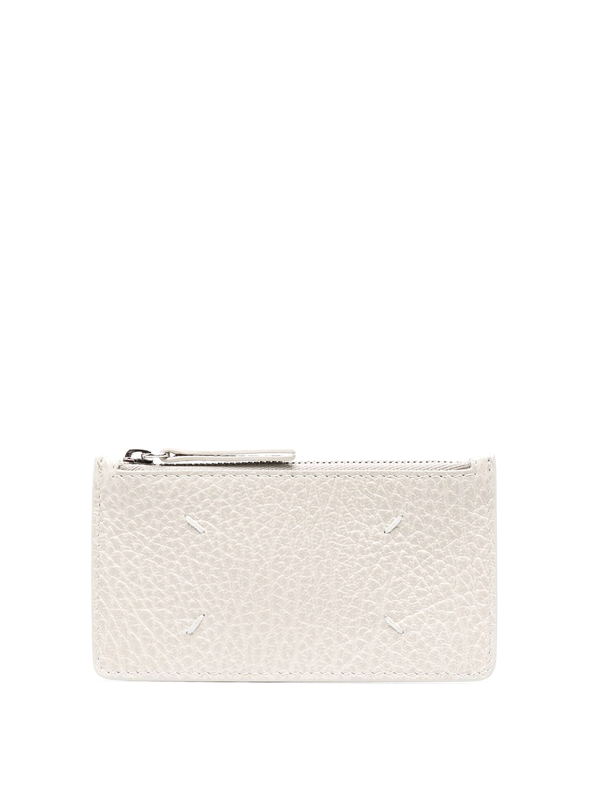Maison Margiela Four-stitch Logo Zip-up Wallet In White