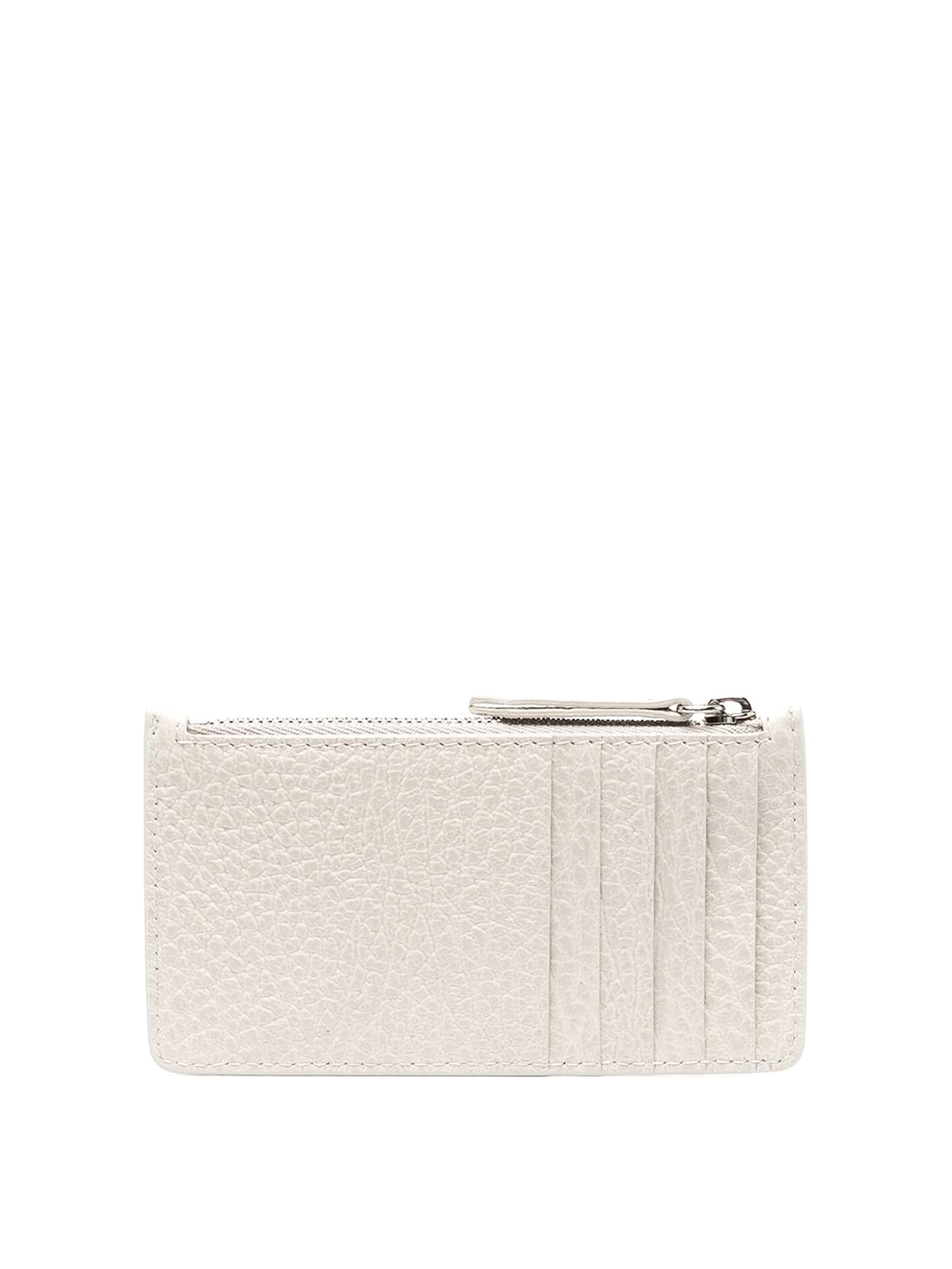 Shop Maison Margiela Four-stitch Logo Zip-up Wallet In White
