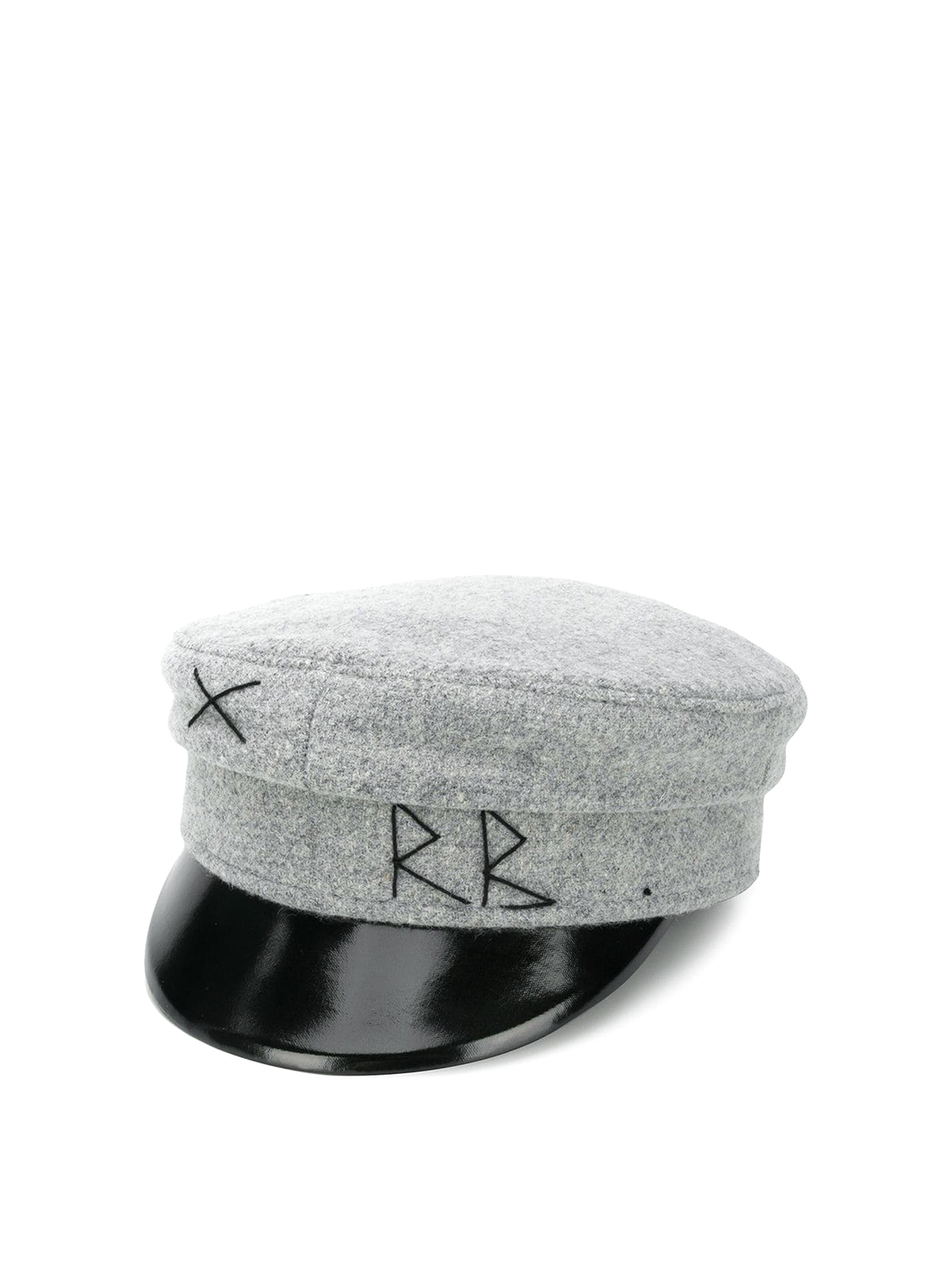 Ruslan Baginskiy Wool Embroidered-logo Baker Boy Hat In Grey