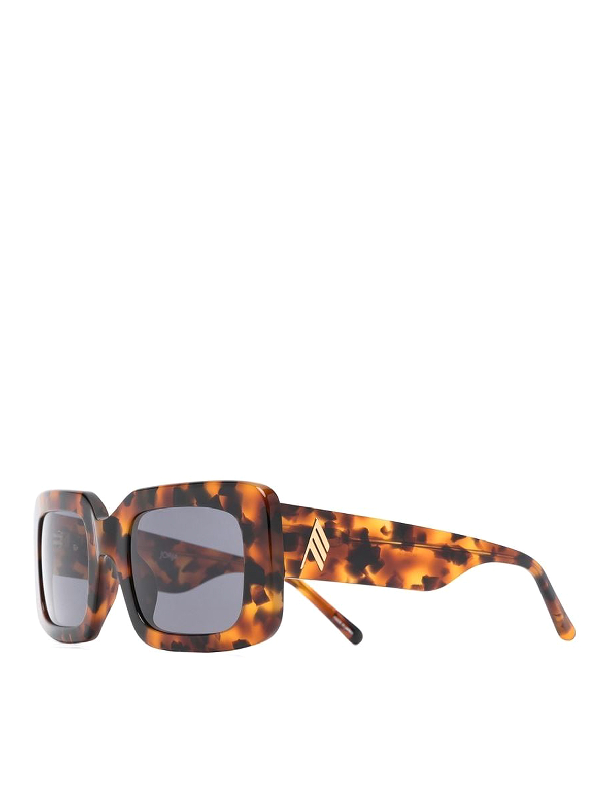 Attico X Linda Sunglasses With Square-frame And Logo In Animal Print