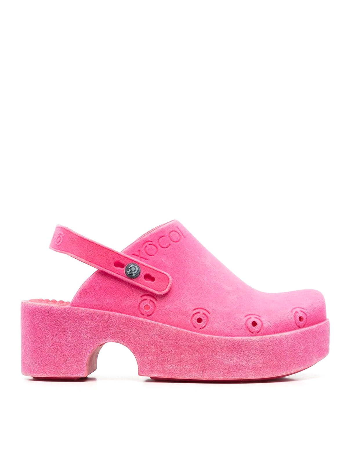 Shop Xocoi Mid Heel Mules With Slingback Strap In Fuchsia