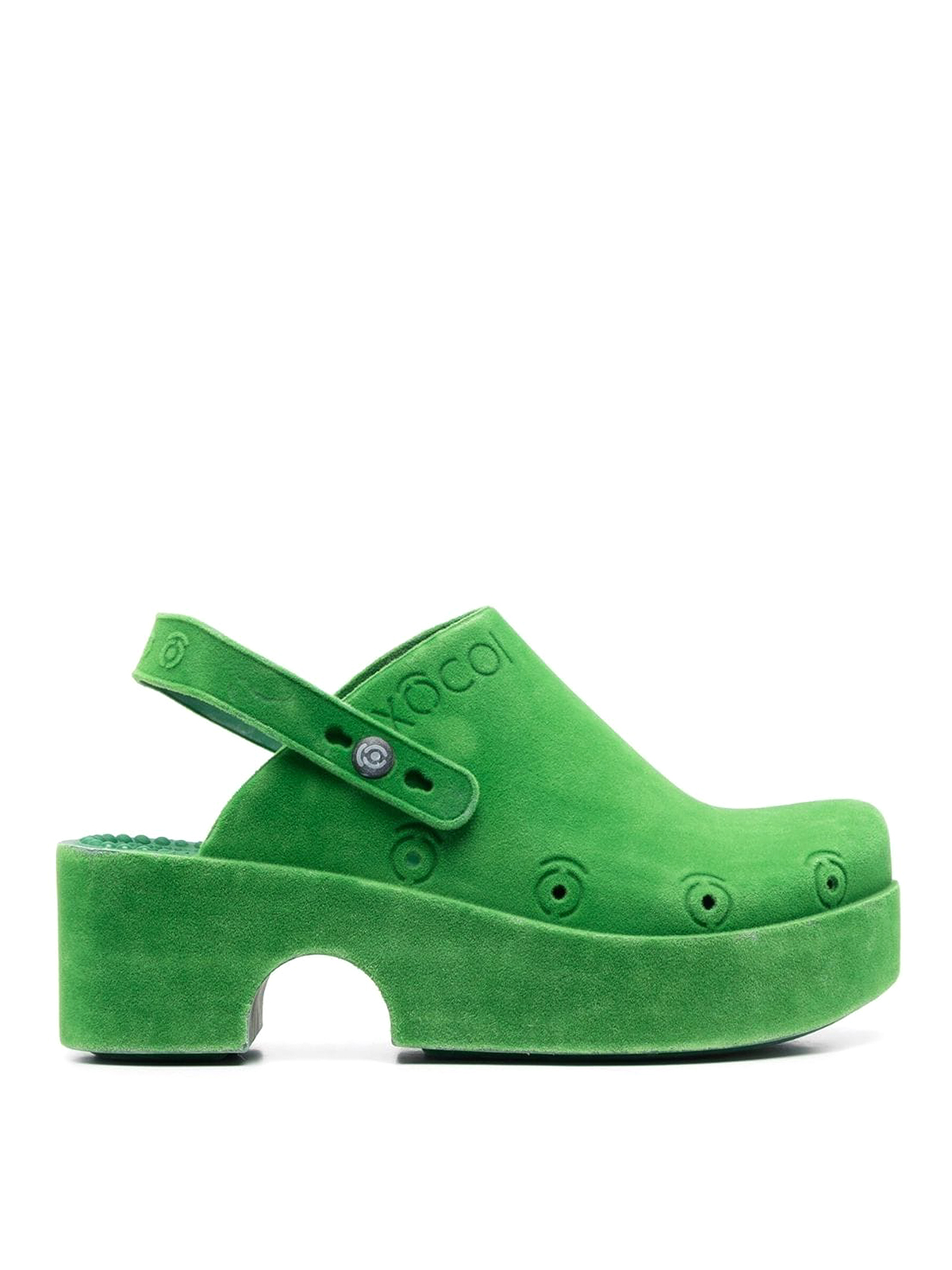 Shop Xocoi Mid Heel Mules With Slingback Strap In Green