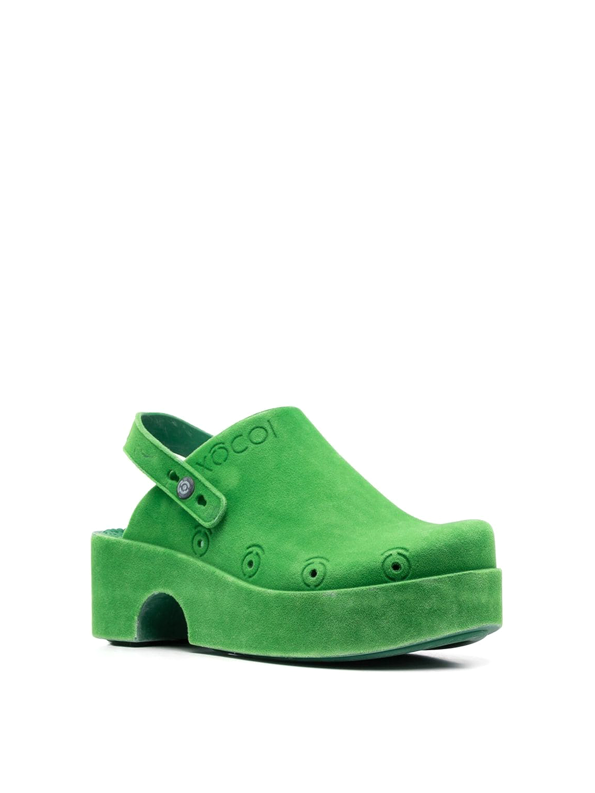 Shop Xocoi Mid Heel Mules With Slingback Strap In Green