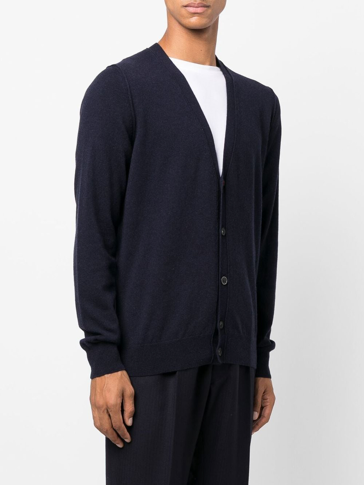 Shop Maison Margiela V-neck Cashmere Cardigan With Buttons In Blue