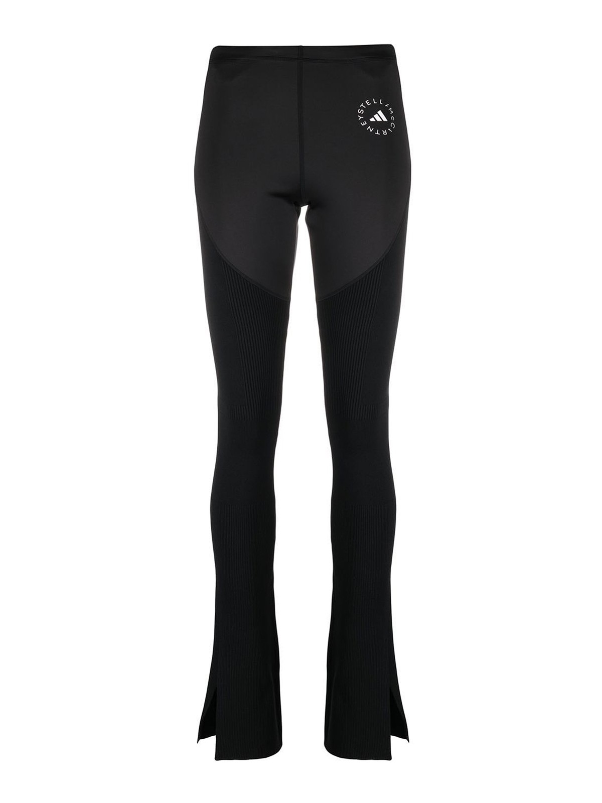 Adidas By Stella Mccartney High-waisted Leggings With Stripe Details In Black