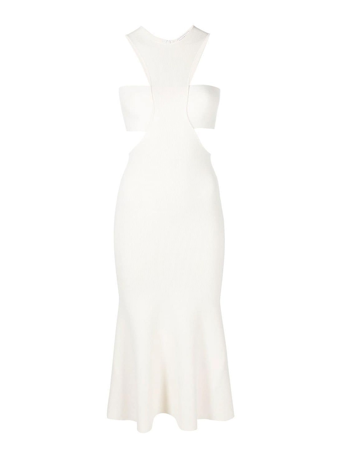 Alexander Mcqueen Flared Dress With Cut-out Details In White