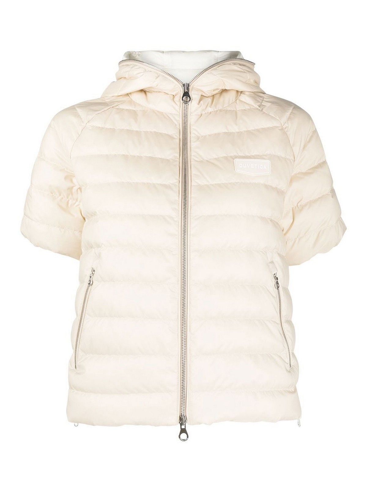 Shop Duvetica Short-sleeve Padded Jacket With Hood In White