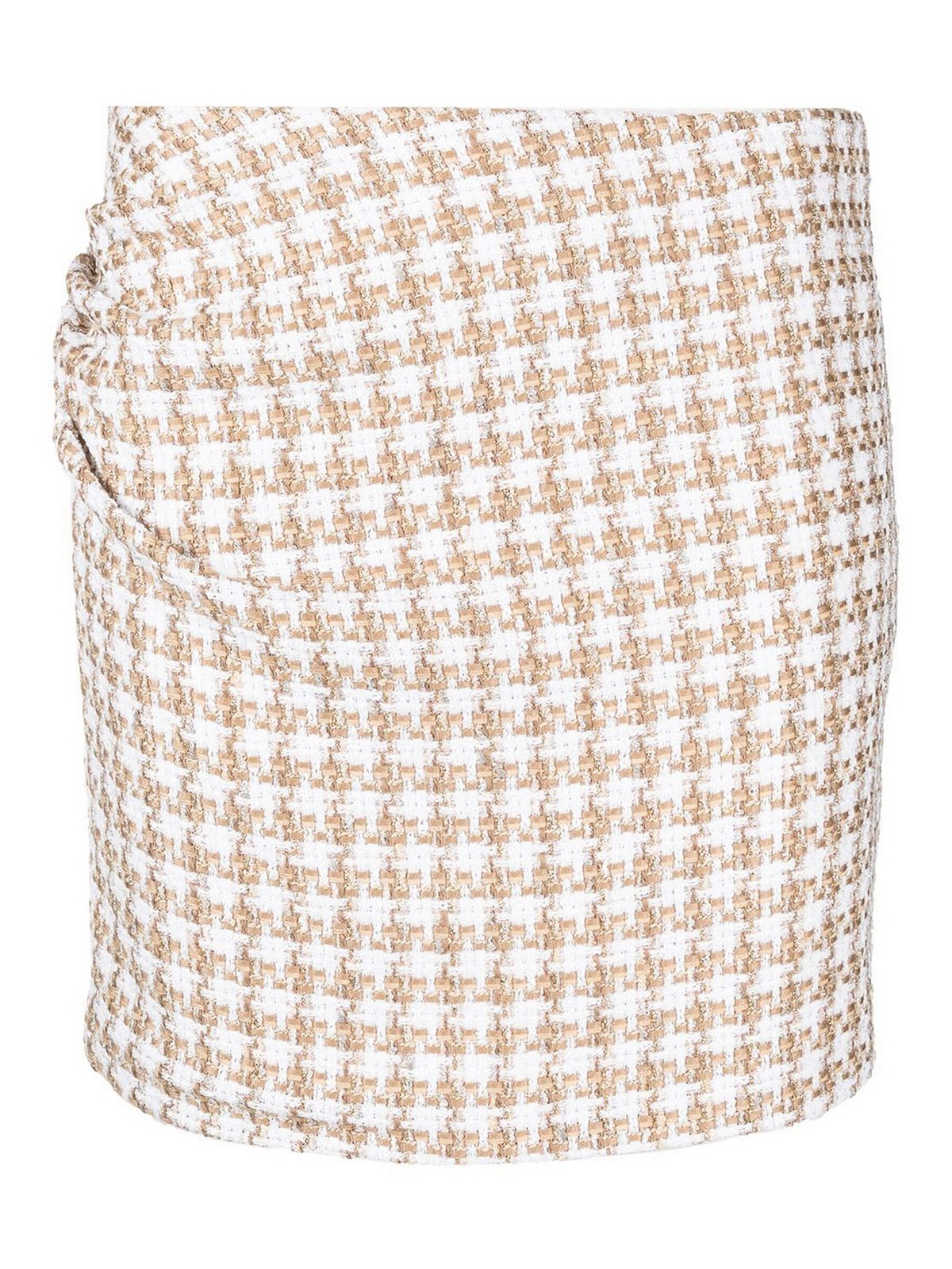 Shop Iro Gathered-detail Tweed Skirt In Beige