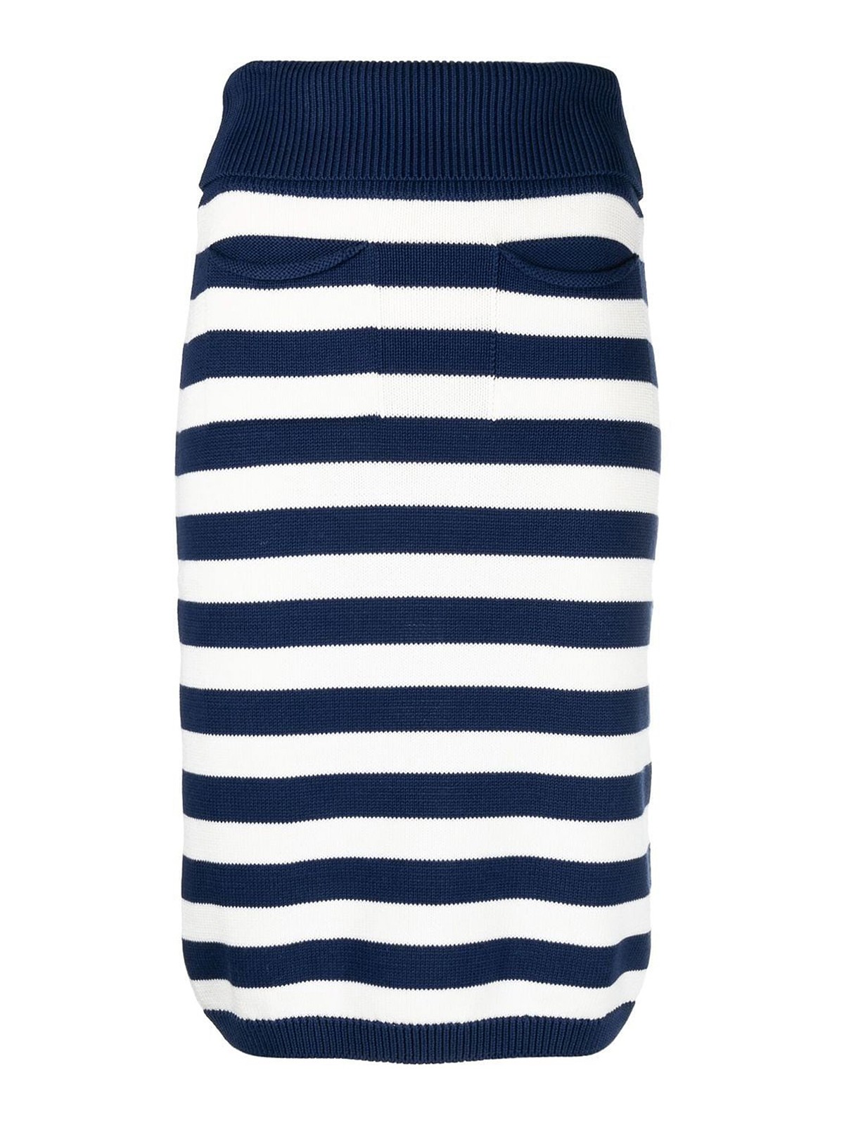 Shop Kenzo Striped Long Cotton Skirt In Blue