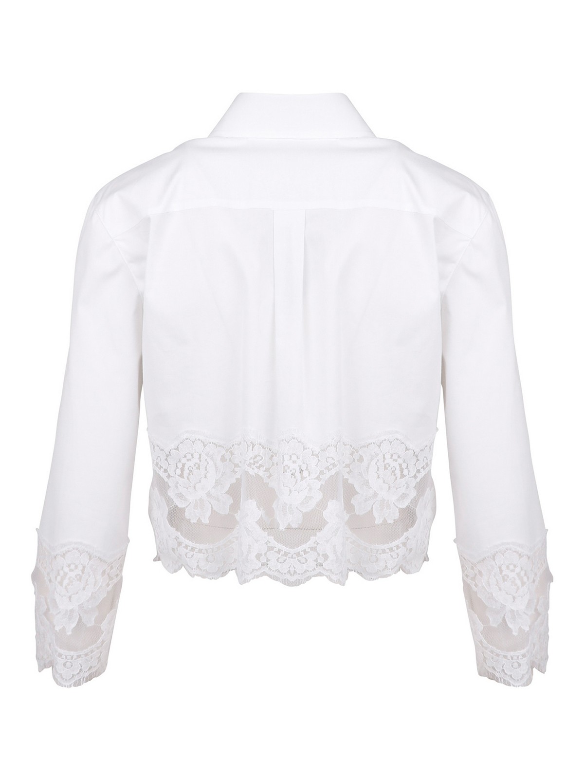 Shop Dolce & Gabbana Lace Inserts Detailed Shirt In Blanco