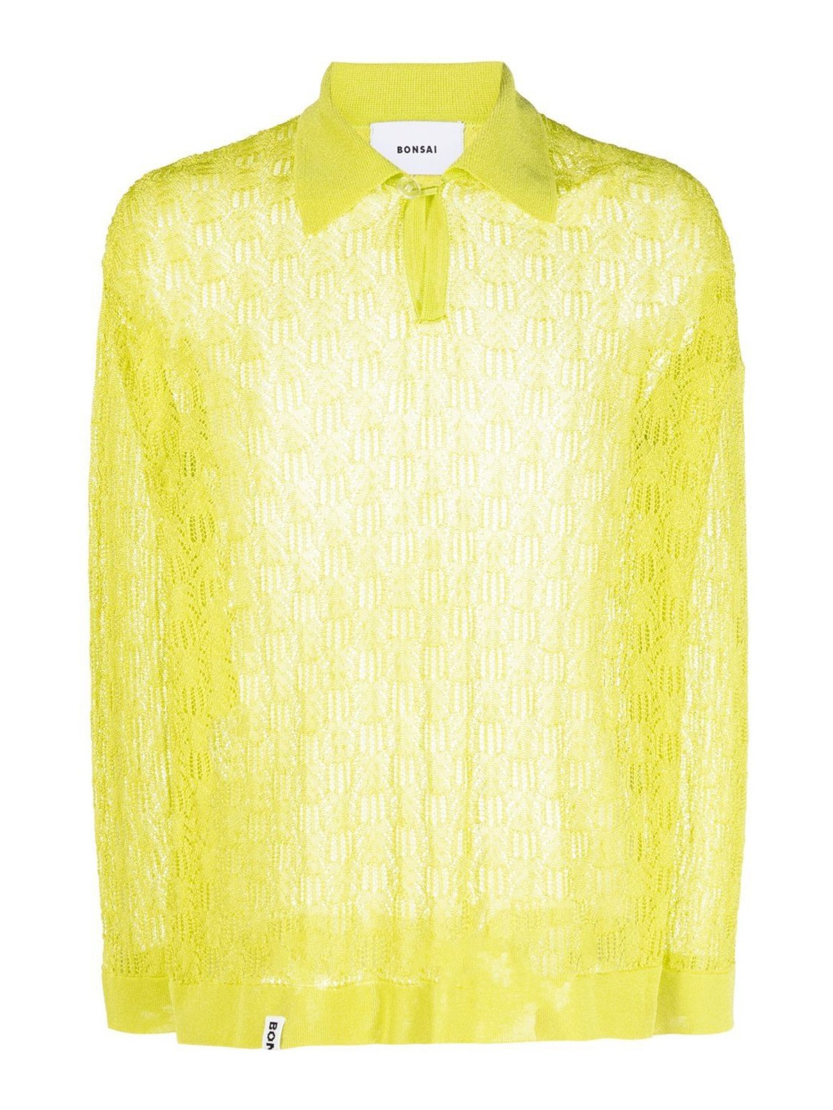 Charles Jeffrey Loverboy Knitted Sheer Polo In Green