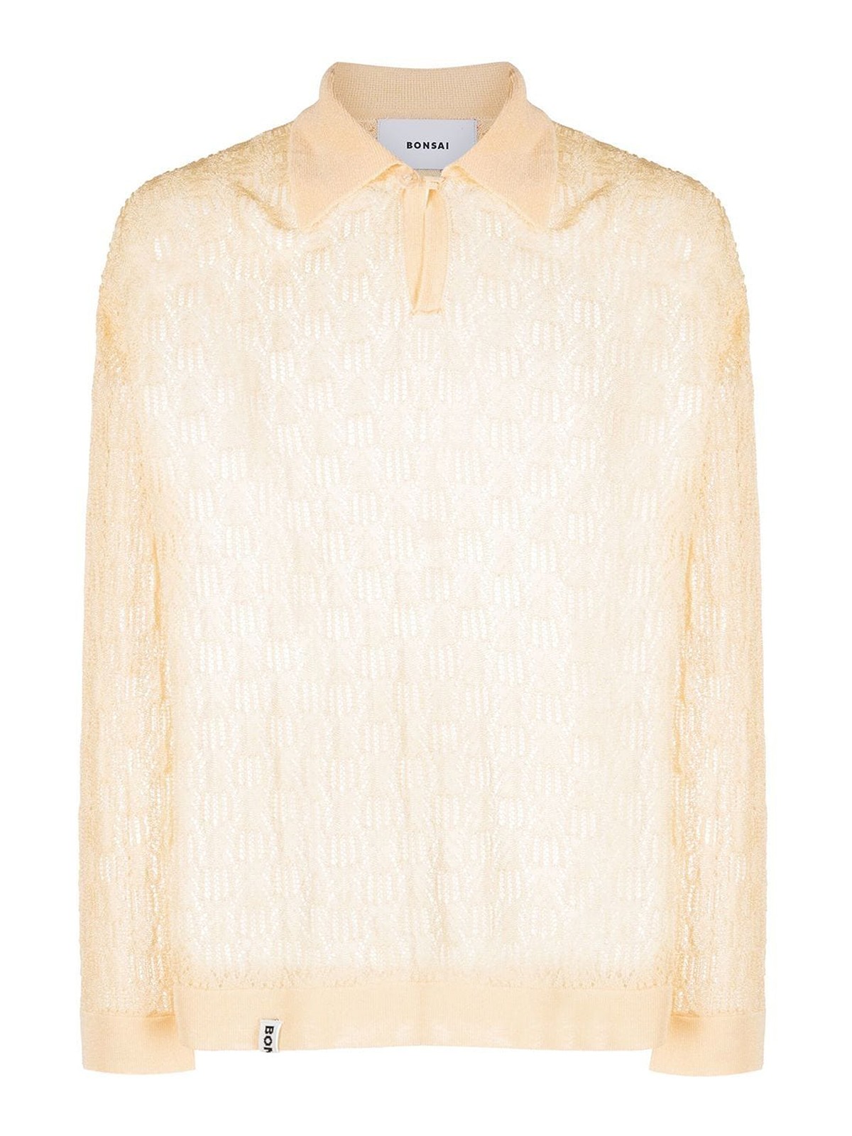 Charles Jeffrey Loverboy Knitted Sheer Polo In White