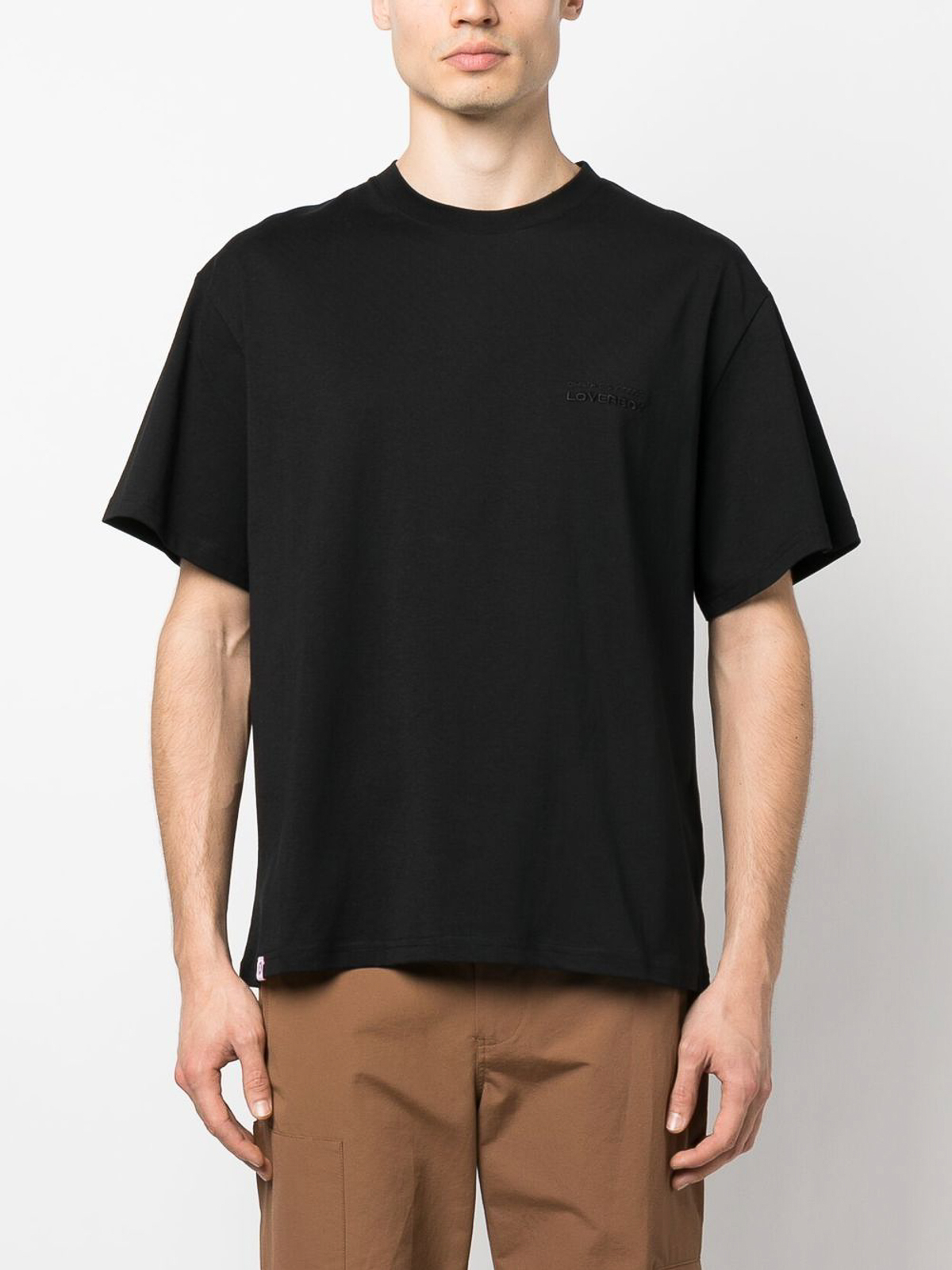 Shop Charles Jeffrey Loverboy Organic Cotton T-shirt In Black