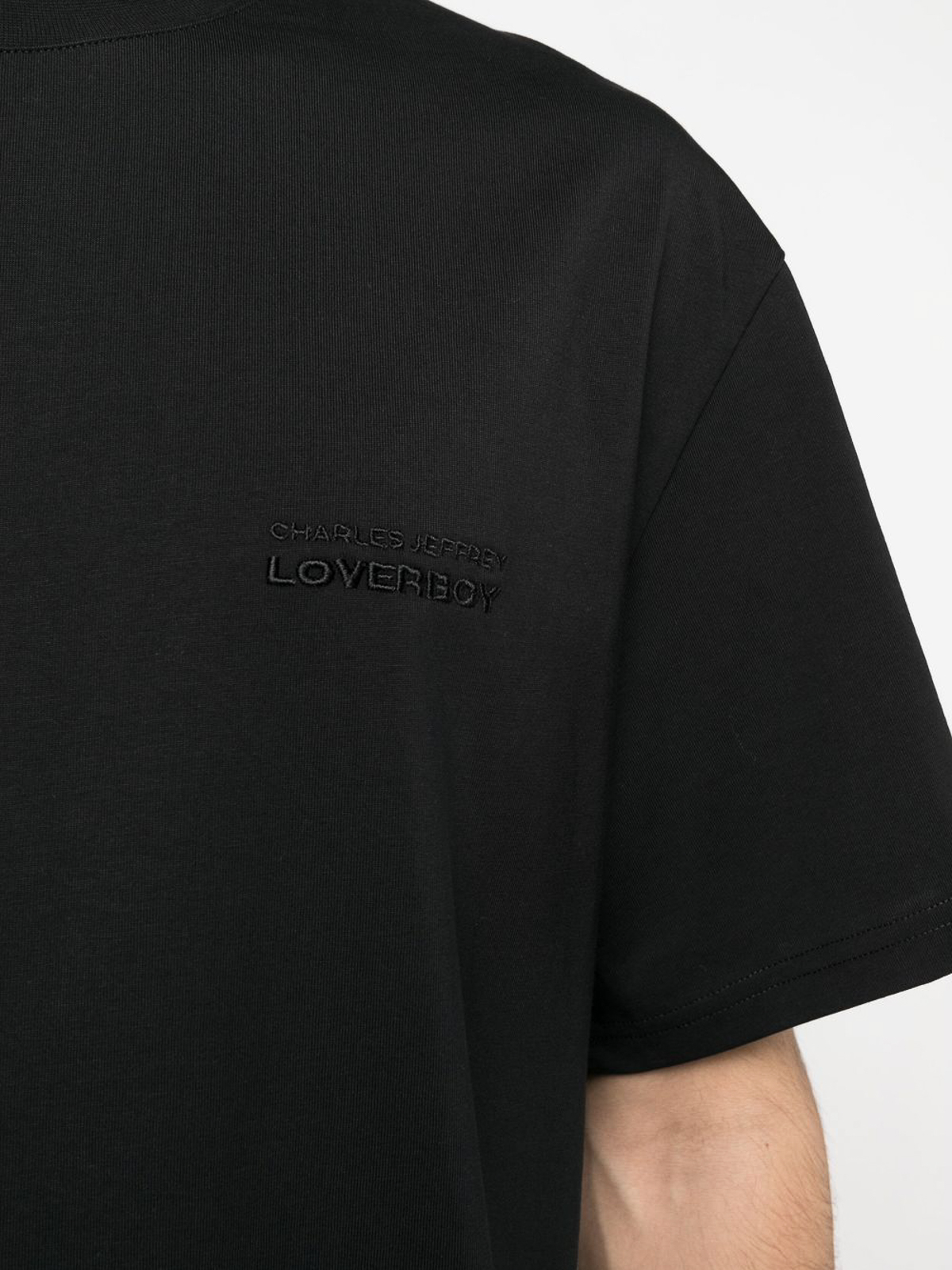 Shop Charles Jeffrey Loverboy Organic Cotton T-shirt In Black