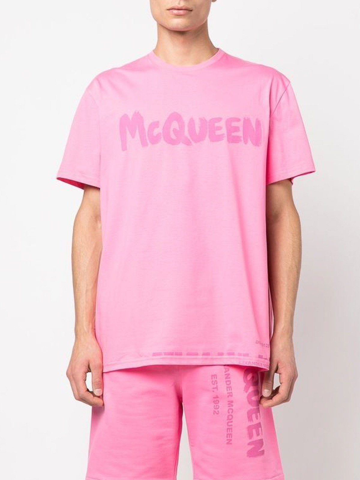 Tシャツ・カットソー alexander mcqueen 608614 QZAD3 0954 Shirts Pink T-Shirts Alexander McQueen/アレキサンダーマックイーン｜ピンク