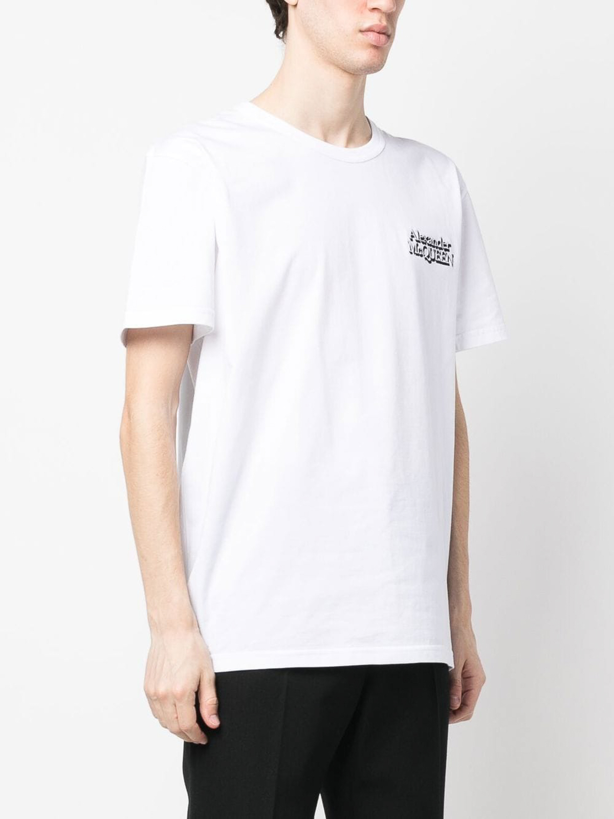Tシャツ・カットソー ALEXANDER MCQUEEN Logo print T-shirt White/Black 794604QTABP Alexander McQueen logo-print short-sleeved T-shirt | White