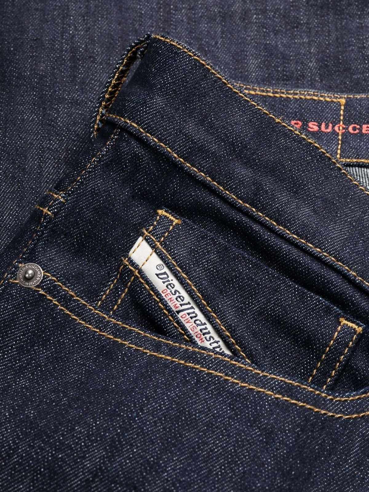 Shop Diesel Straight Leg Denim Jeans In Dark Wash