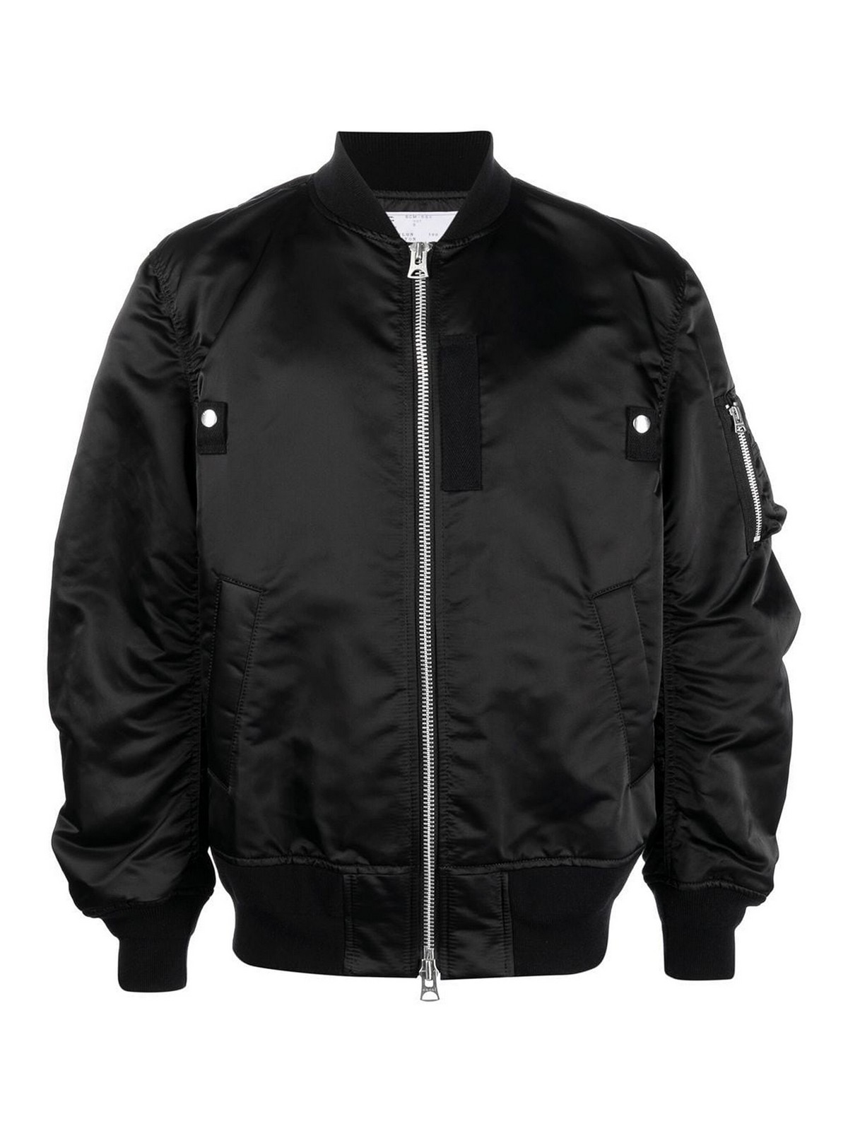 【関税&送料込】Sacai Black Cotton Blend And Nylon Bomber Ja Sacai-Cotton-Nylon-Oxford-