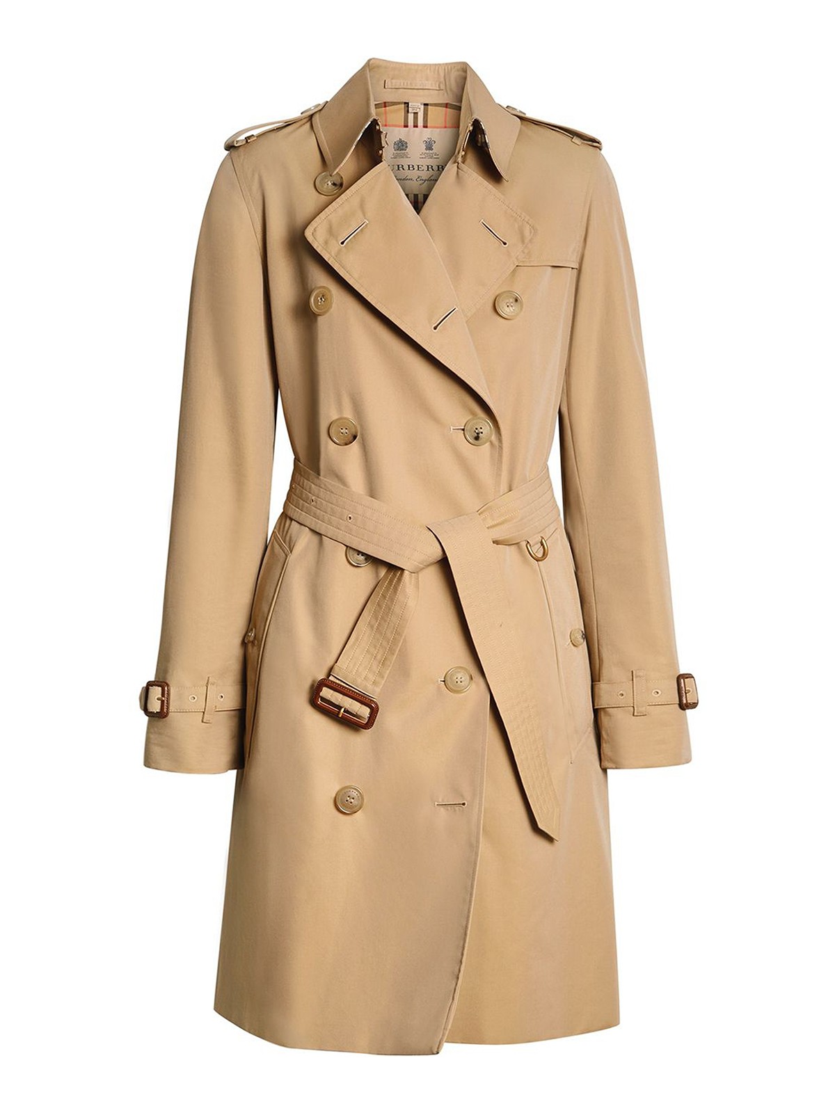 トレンチコート BURBERRY Women Trench Coats 8079411A1366 Beige Beige 'Kensington' trench coat Burberry - Vitkac Canada