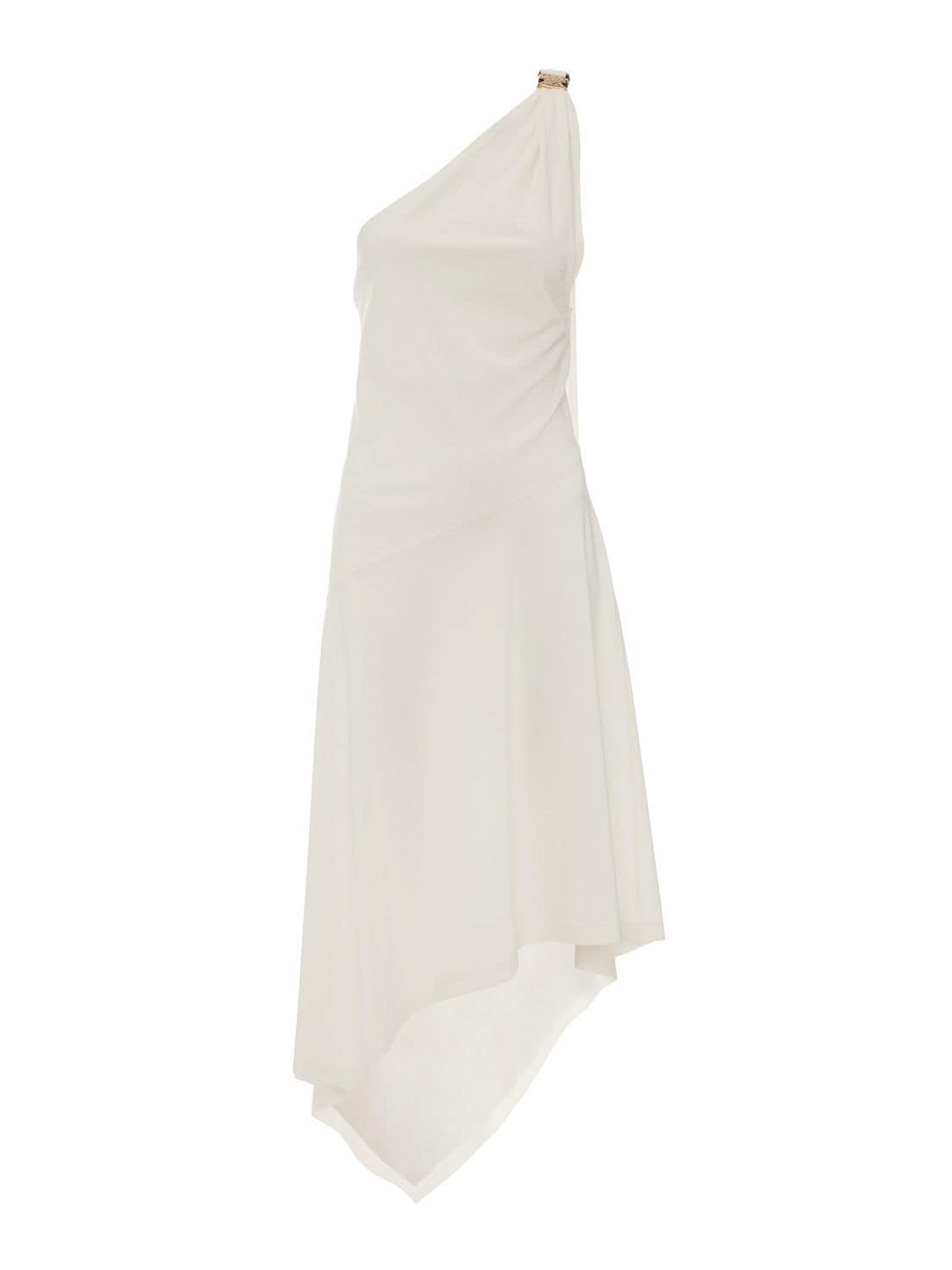 Shop Jw Anderson Asymmetric One Shoulder Dress In White