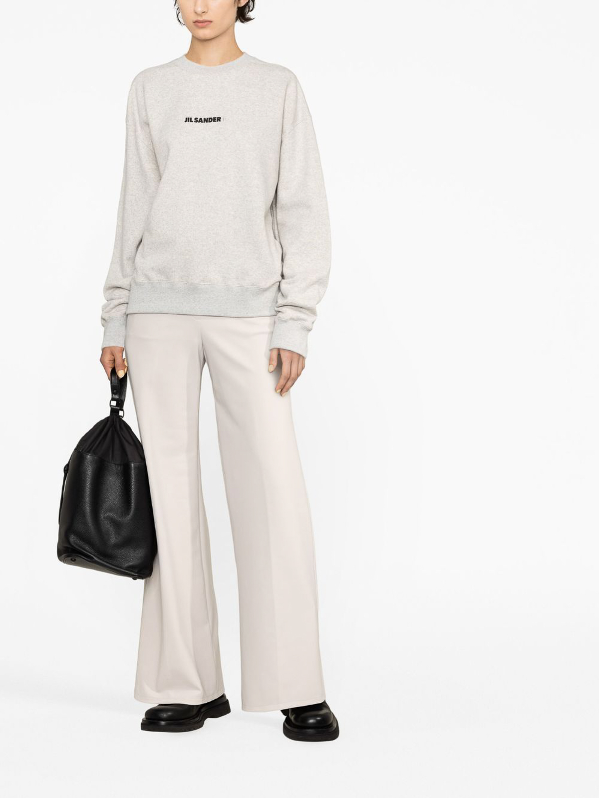 Shop Jil Sander Cotton Sweatshirt In Grey