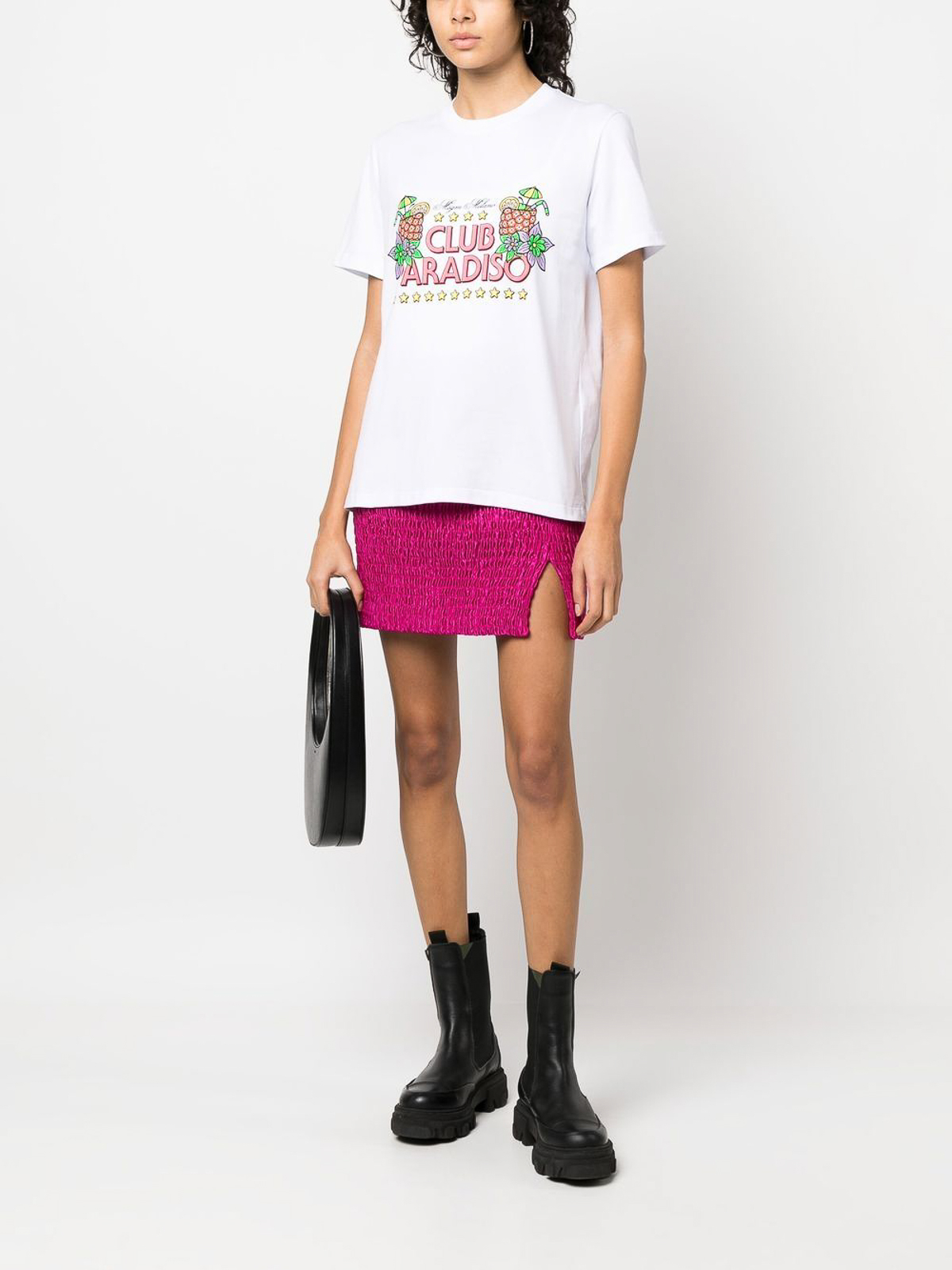 Shop Msgm Graphic Print Tee In White