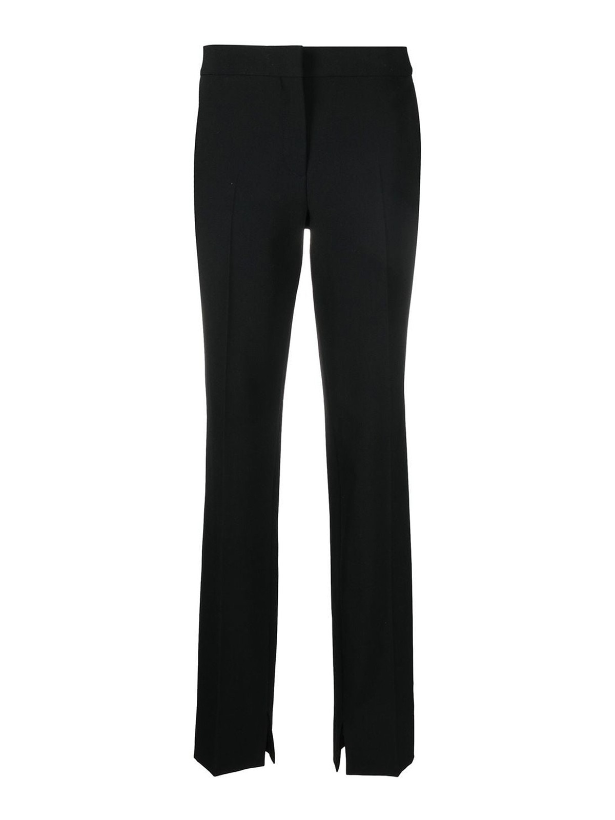Stella Mccartney Split Cuff Straight Leg Trousers In Black