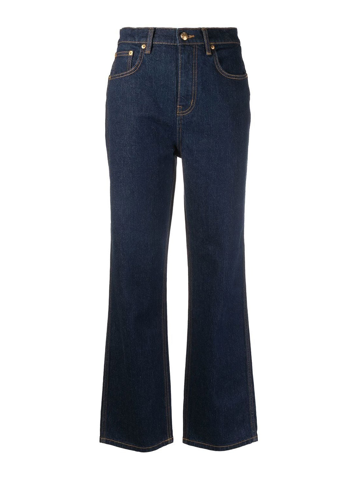 Tory Burch High-rise Straight-leg Jeans In Blu