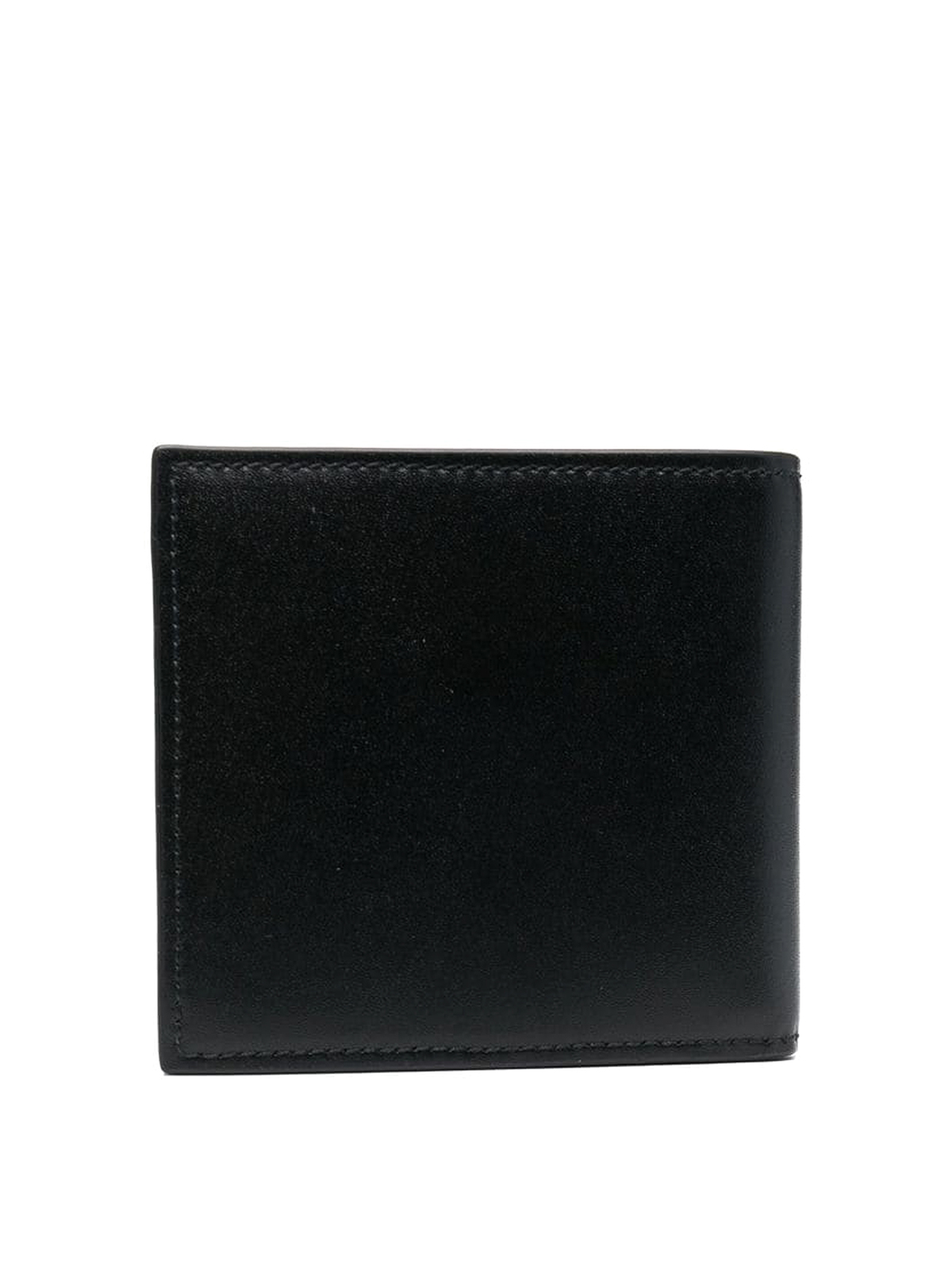 Shop Alexander Mcqueen Graffiti Logo-print Leather Bi-fold Wallet In Negro