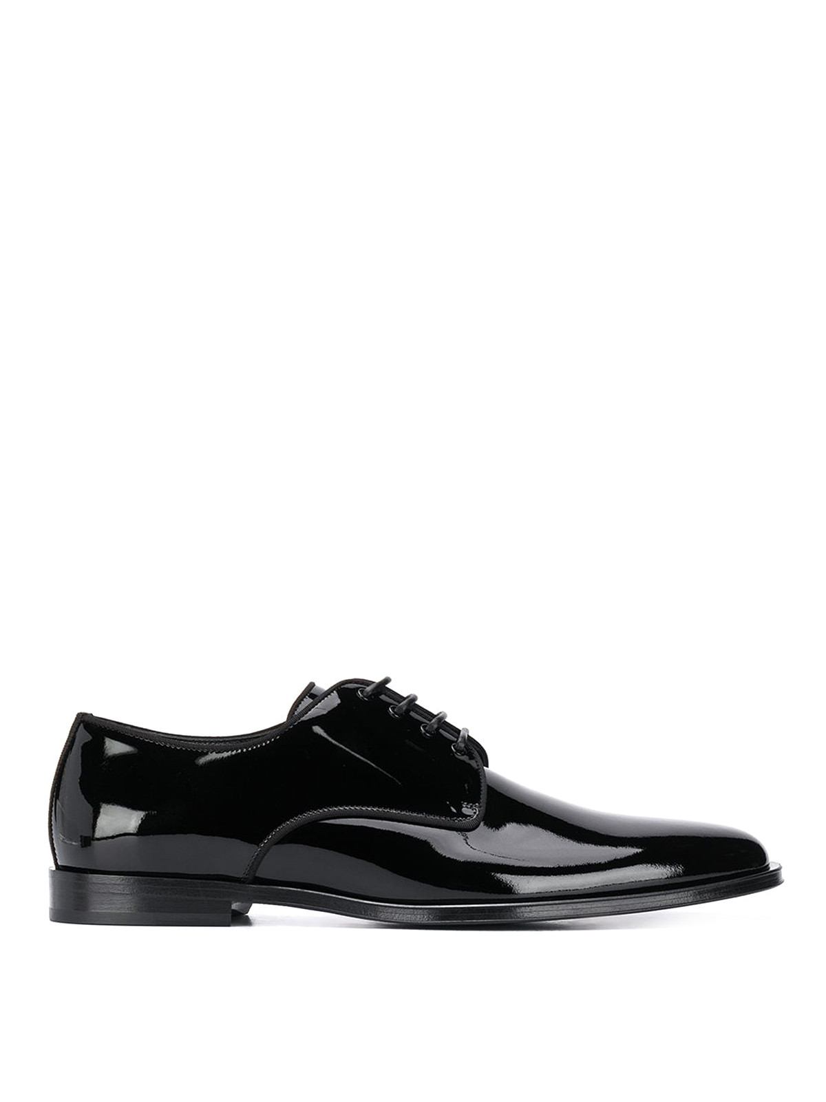 Dolce & Gabbana Leather Glossy Derby In Black