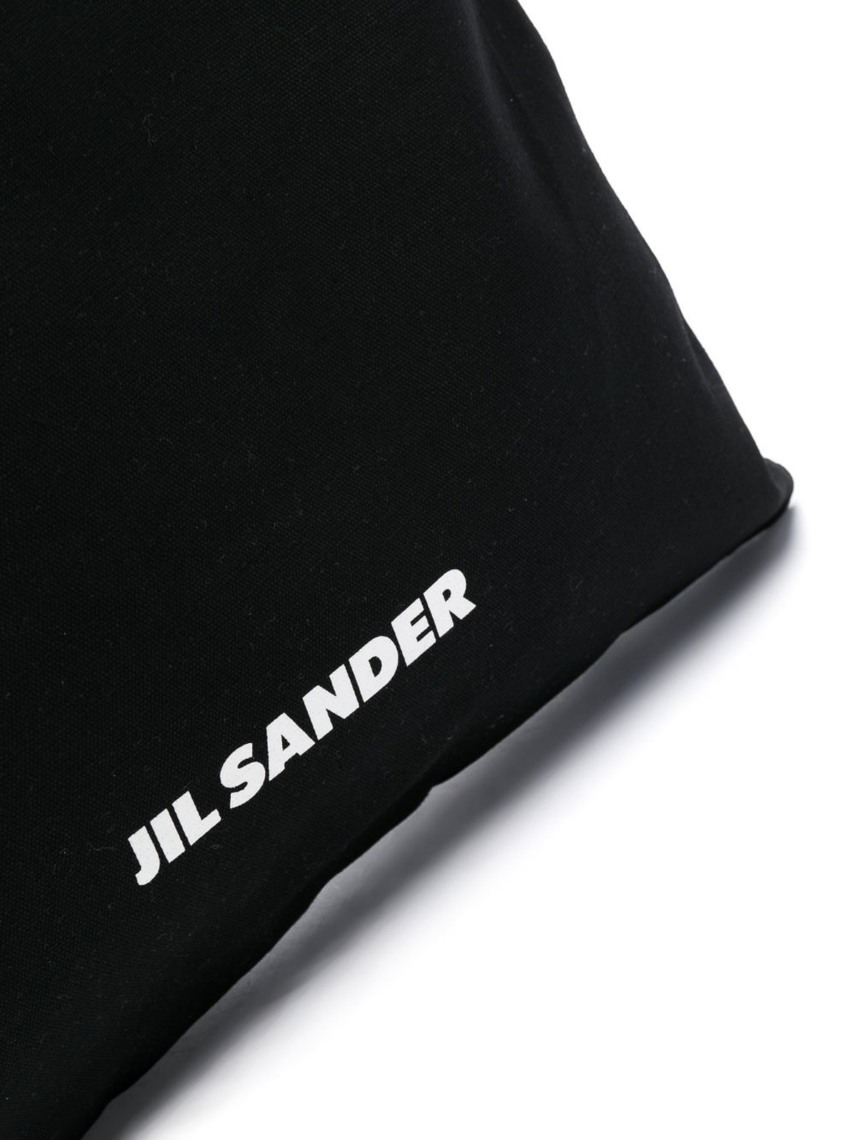 Shop Jil Sander Logo-print Cotton Bag In Black