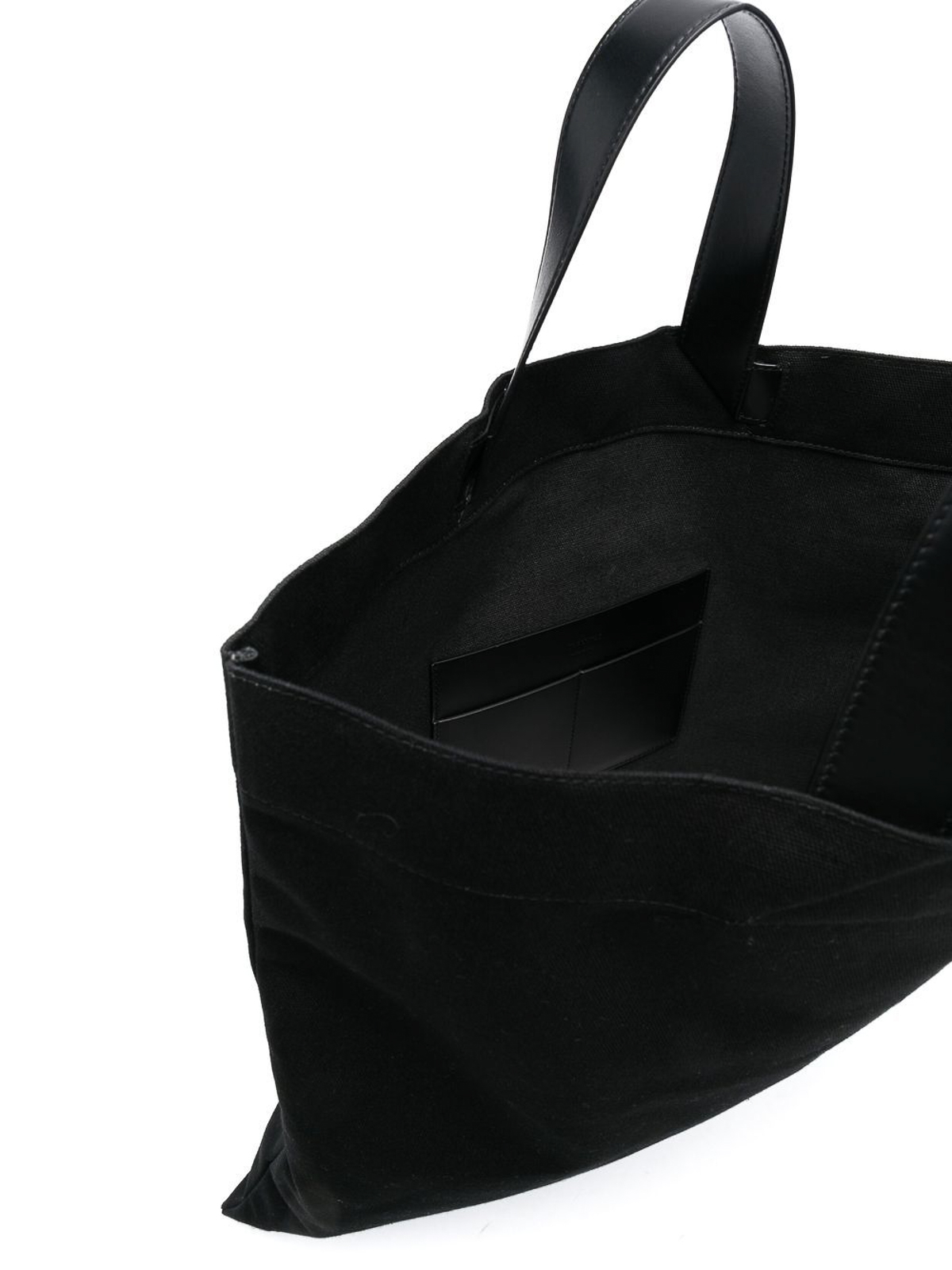 Shop Jil Sander Logo-print Cotton Bag In Black