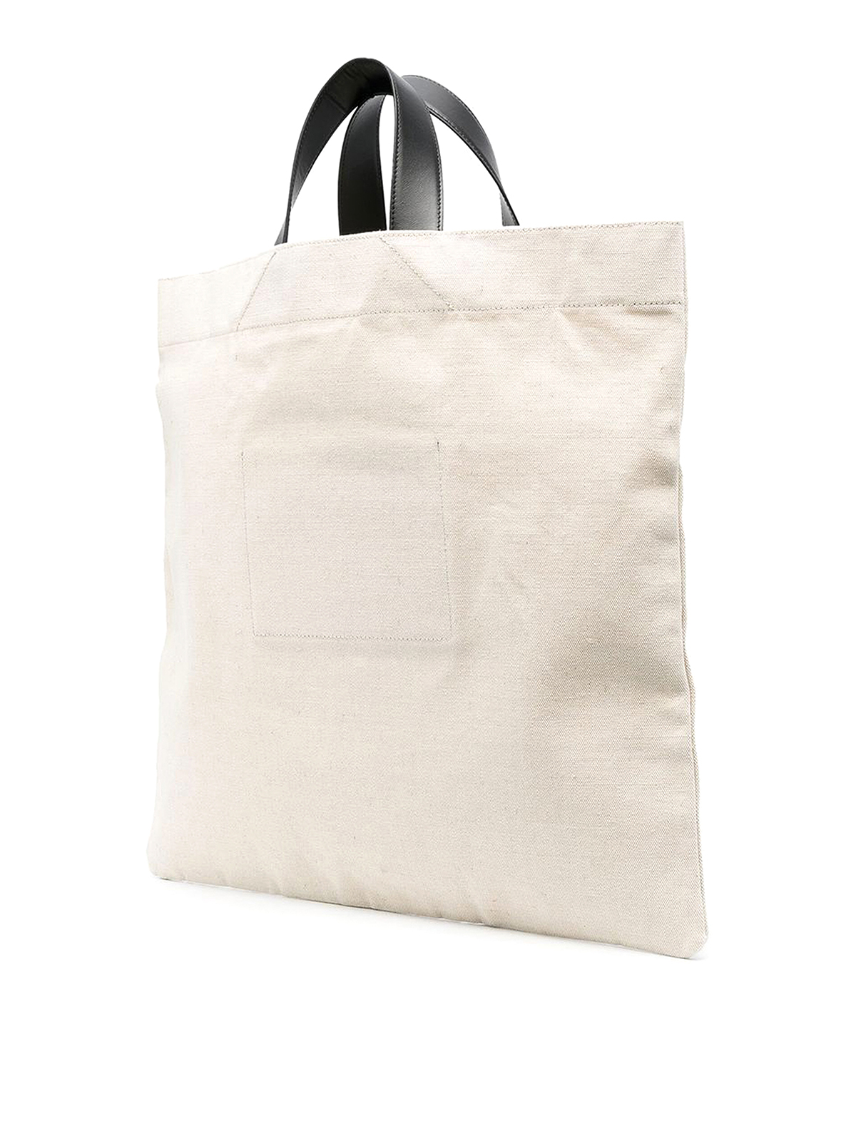 Shop Jil Sander Logo-print Cotton Bag In Beis Claro